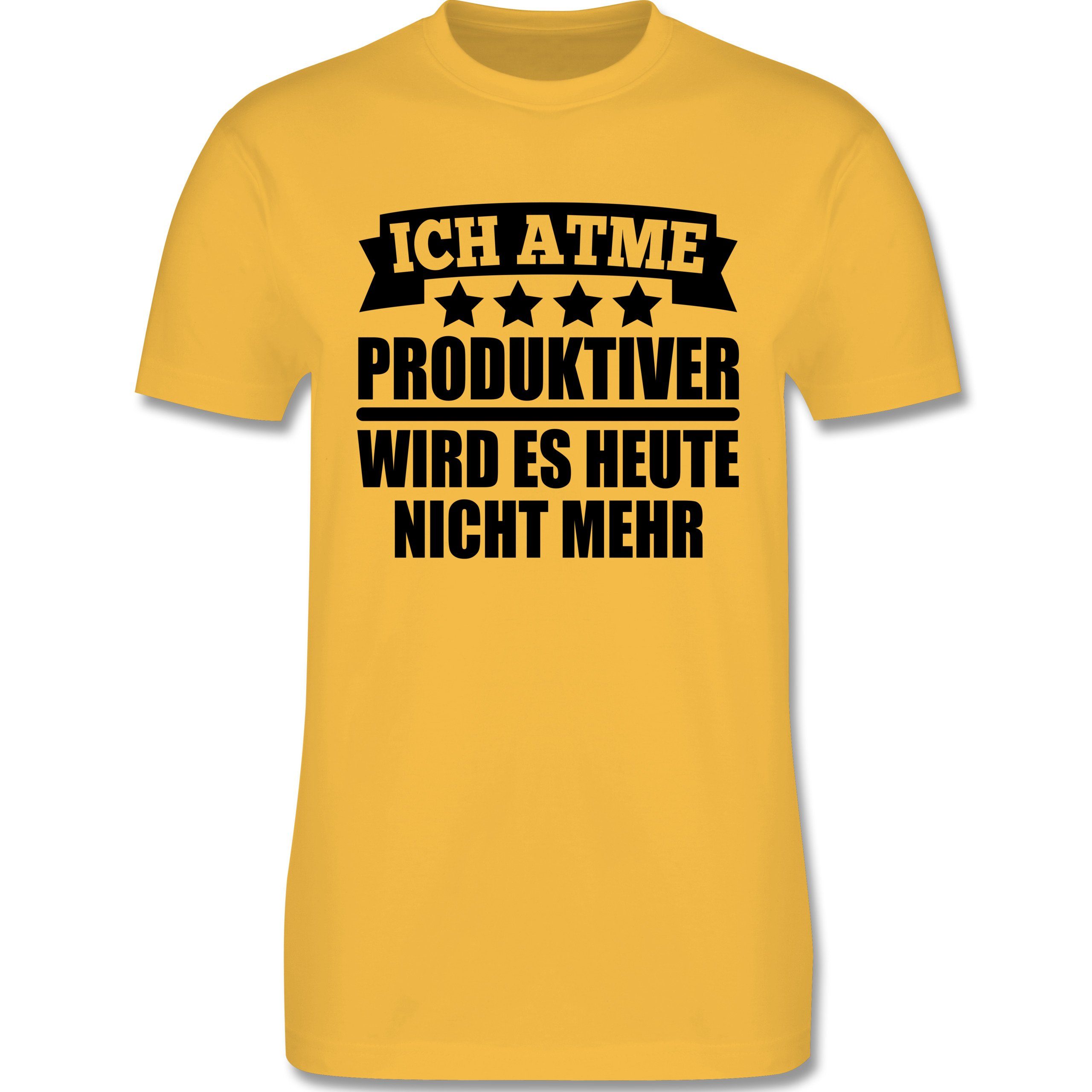 wird Premium Ich Herren Shirtracer T-Shirt schwarz - - es mehr Gelb T-Shirt nicht Produktiver 03 atme! heute Schriftzug