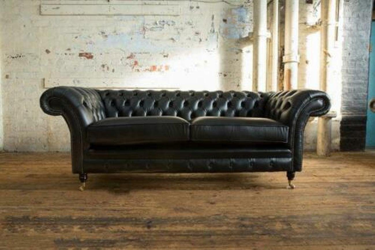 JVmoebel 3-Sitzer Luxus Leder Chesterfield Sofa Couch Sofas Polster 3 Sitzer Garnitur, Made in Europe