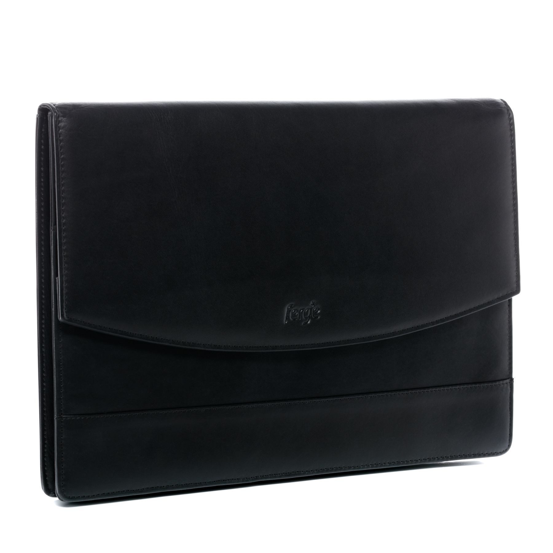 FERGÉ Businesstasche echt Leder Organizer groß Ledertasche schwarz-A4 TODD, Schreibmappe Echtleder für Damen & Herren, Kofferorganizer schwarz