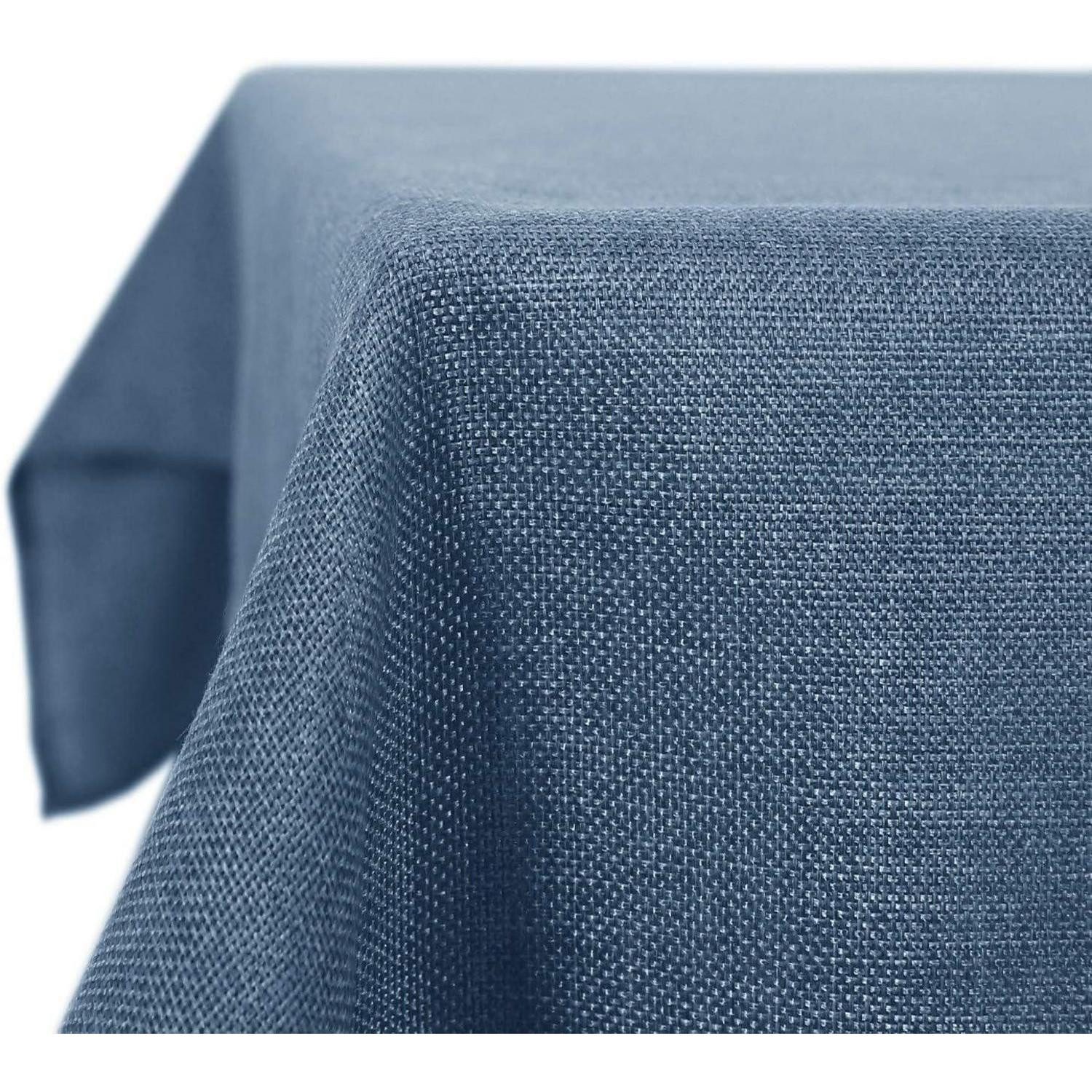 LuxusKollektion Tischdecke Tischdecke Leinenoptik rechteckig 150 x 150 cm (Quadratisch) Blau (1-tlg)
