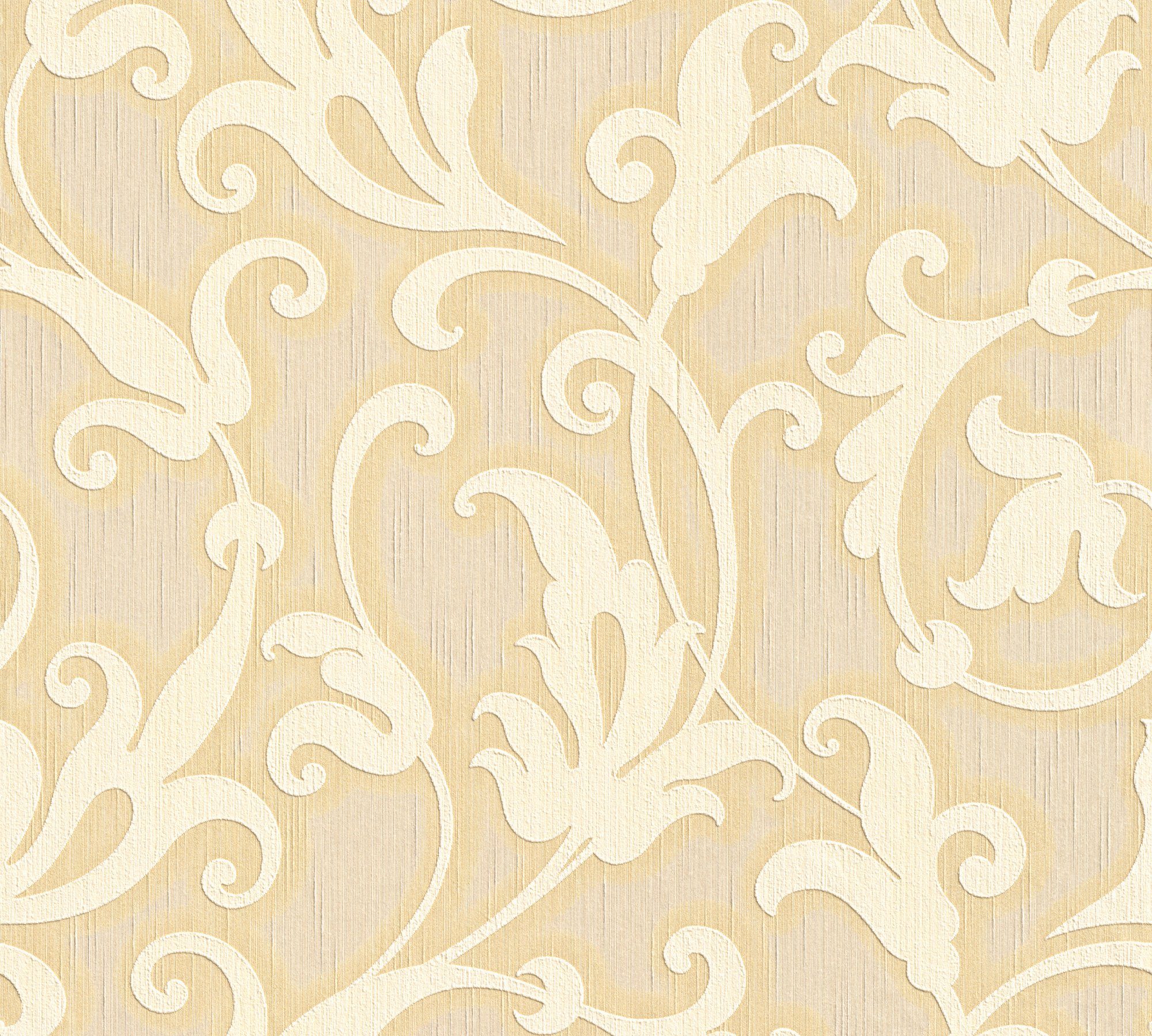 Tessuto, gelb/gold Création samtig, Tapete Barock Architects floral, A.S. Textiltapete Paper Barock,