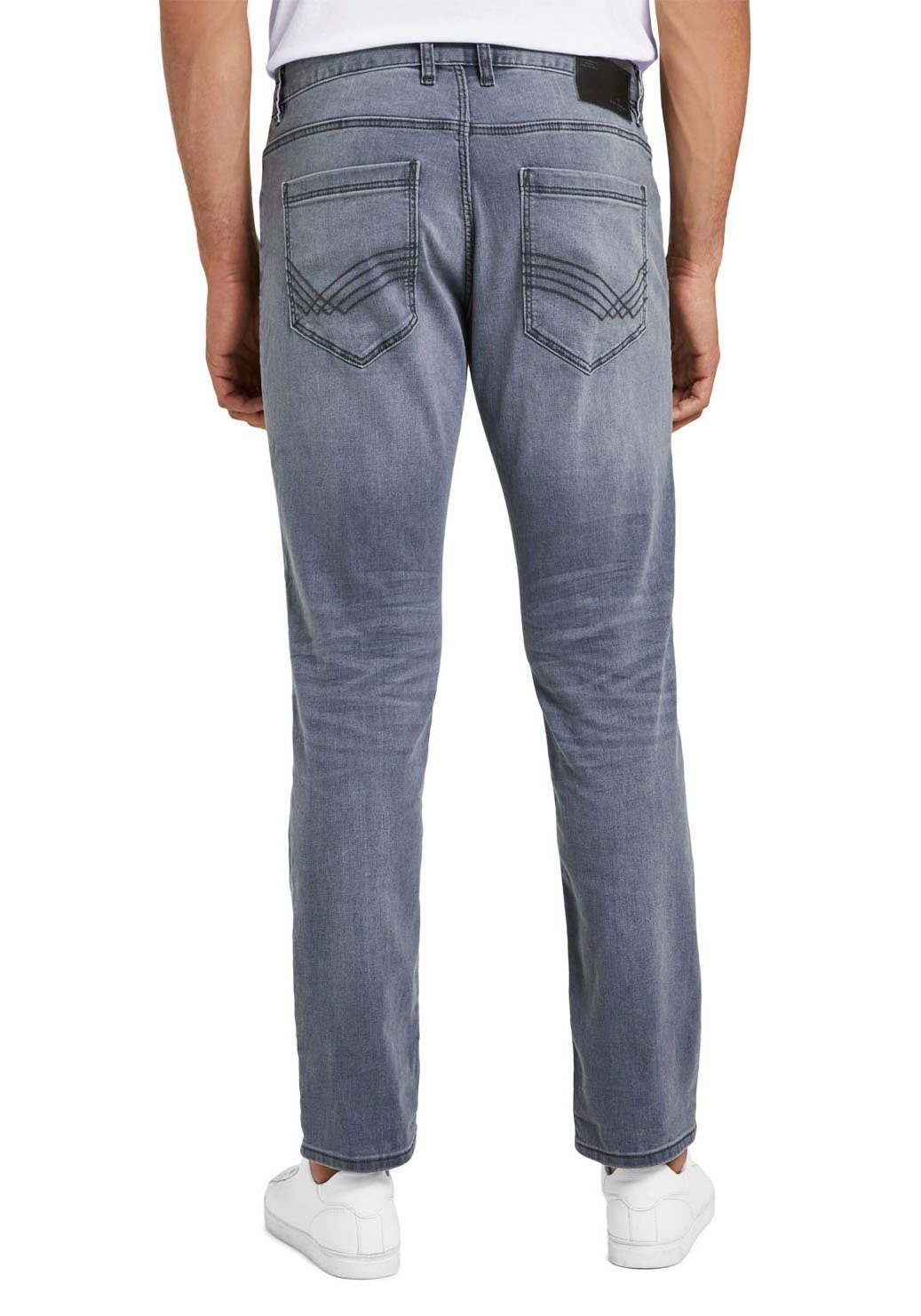 Reißverschluss grey mit TAILOR 5-Pocket-Jeans denim TOM Josh