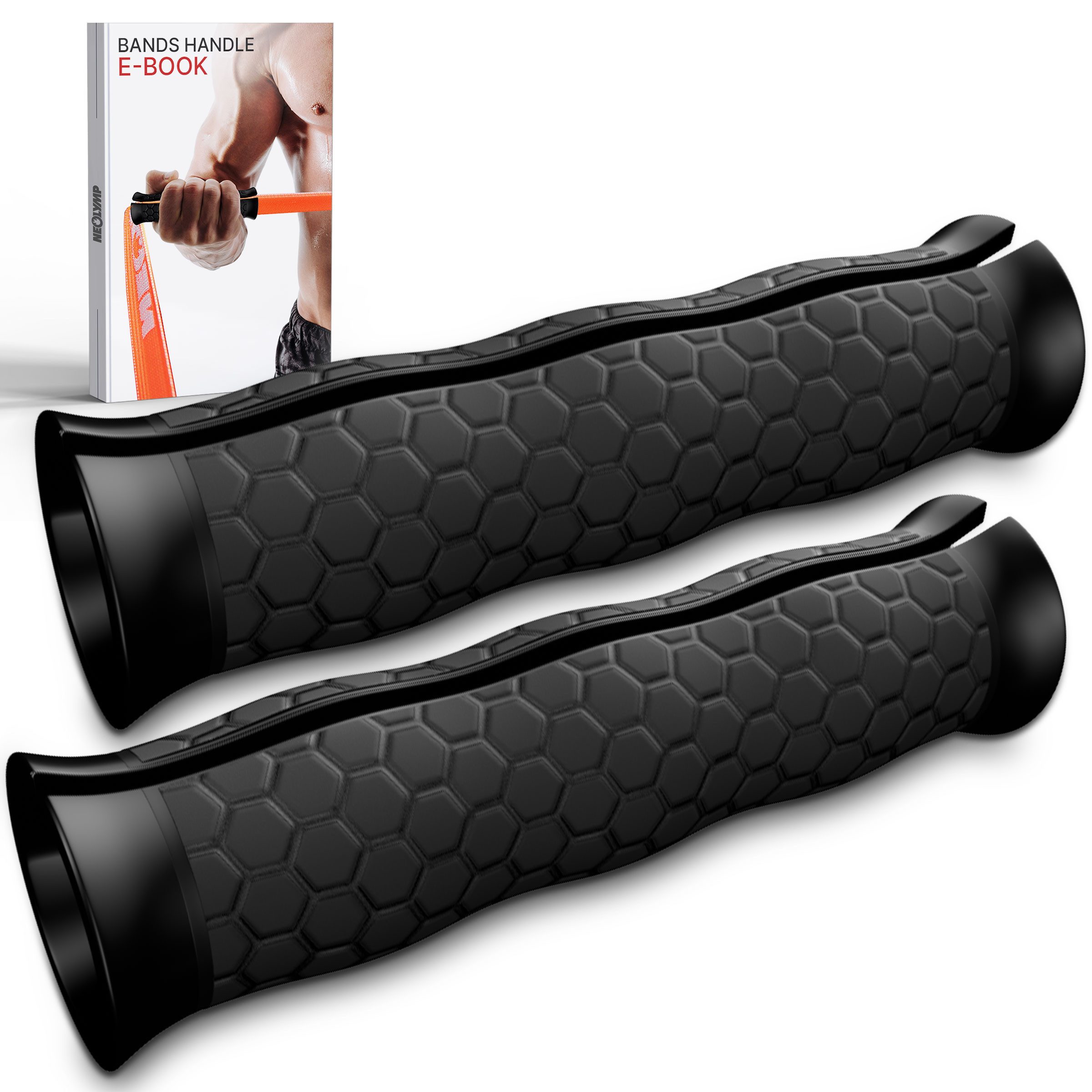 NEOLYMP Trainingshilfe Griffe für Fitnessbänder – Ergonomisches Bogendesign für Komfort, Fitness Griffe - Rutschfest, langlebig & hautfreundlich