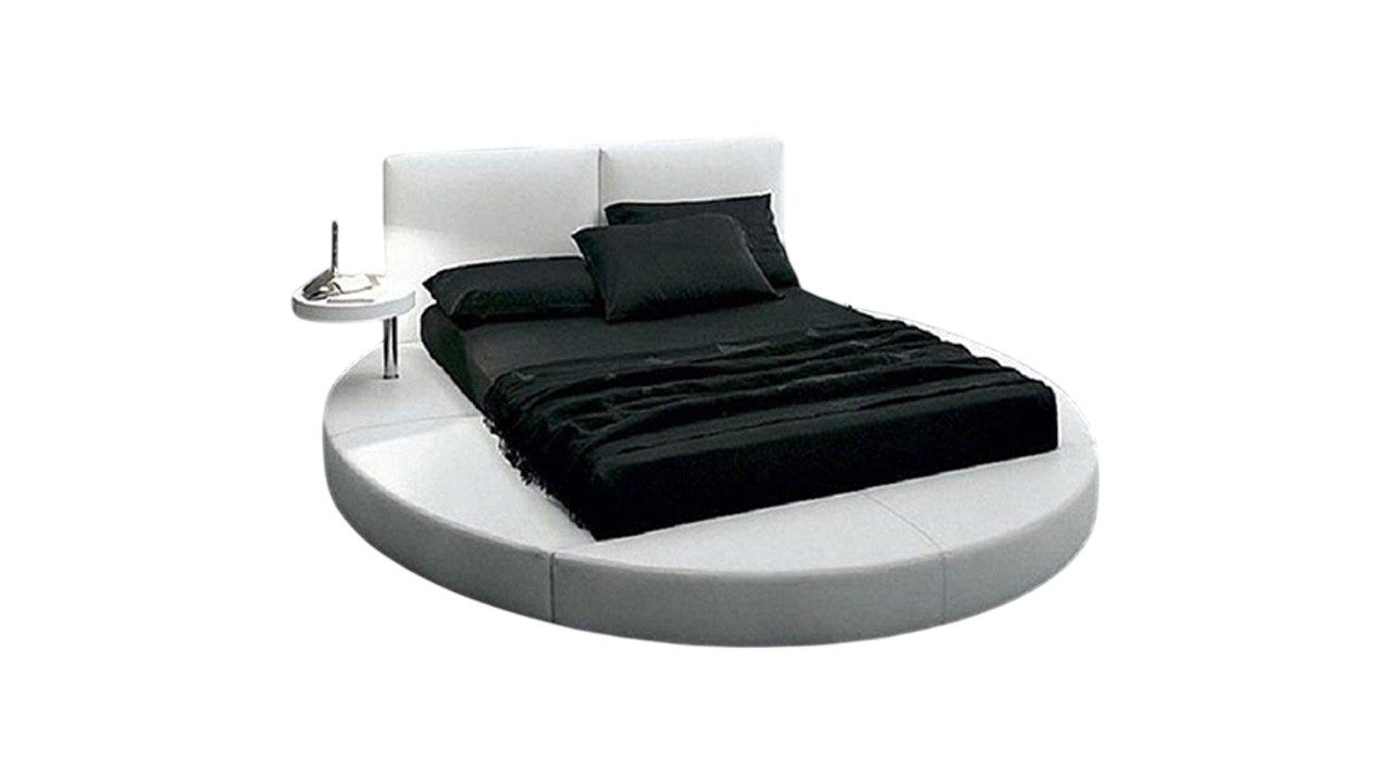JVmoebel Rundbett Rundes Bett Rund Design Кровати Leder Doppel Luxus Hotel Gestell, Made in Europa