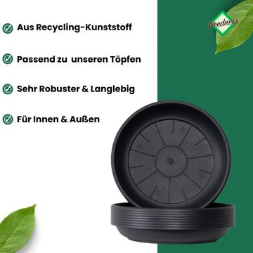 Weedness Blumentopfuntersetzer Blumentopf Untersetzer Rund Schwarz Außen & Innen Blumentöpfe Plastik