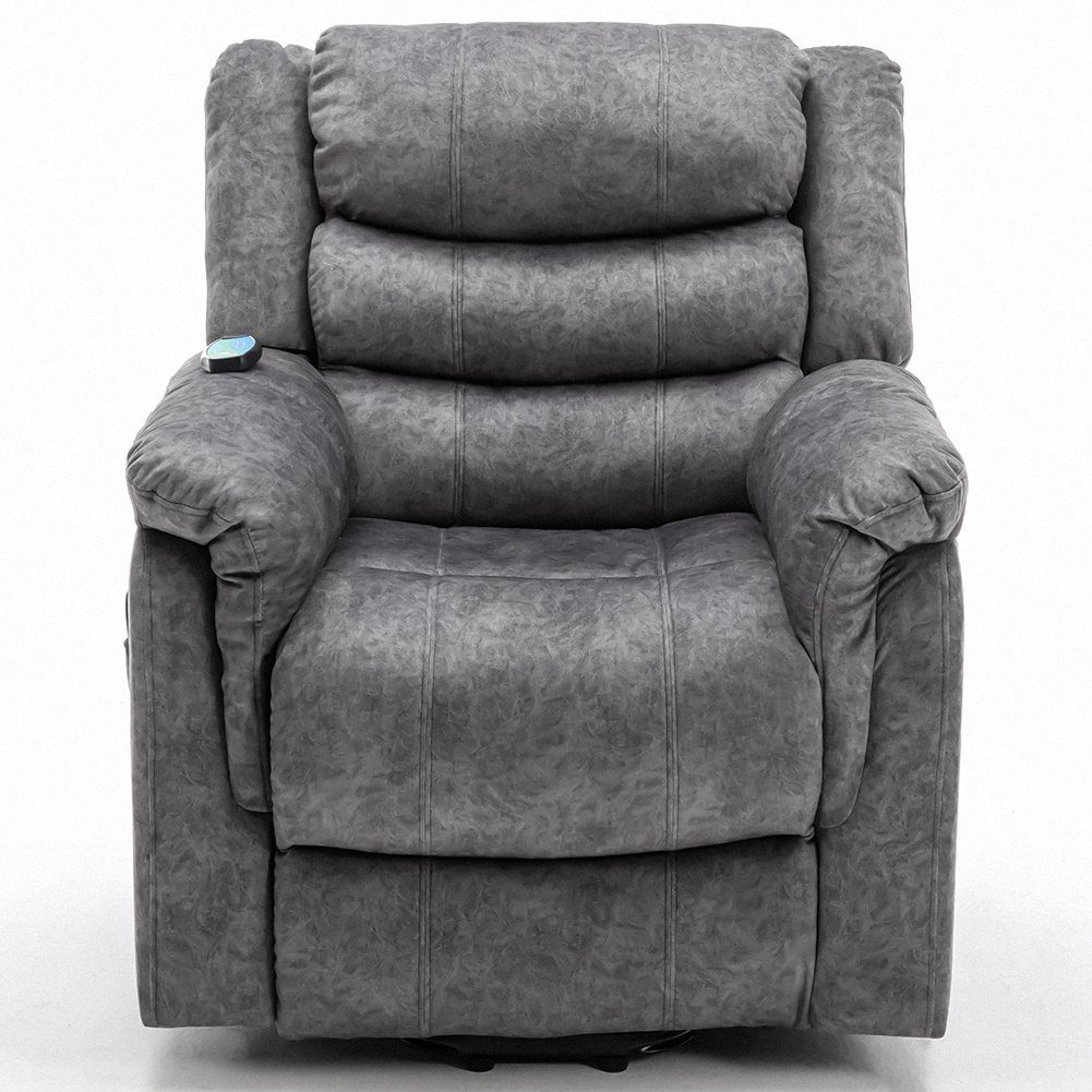 TV-Sessel (Fernsehsessel mit Aufstehhilfe, elektrisch Relaxsessel mit Fernbedienung, bis 150 kg belastbar), Massagesessel mit Liegefunktion, Wärmefunktion und Vibrationsmassage