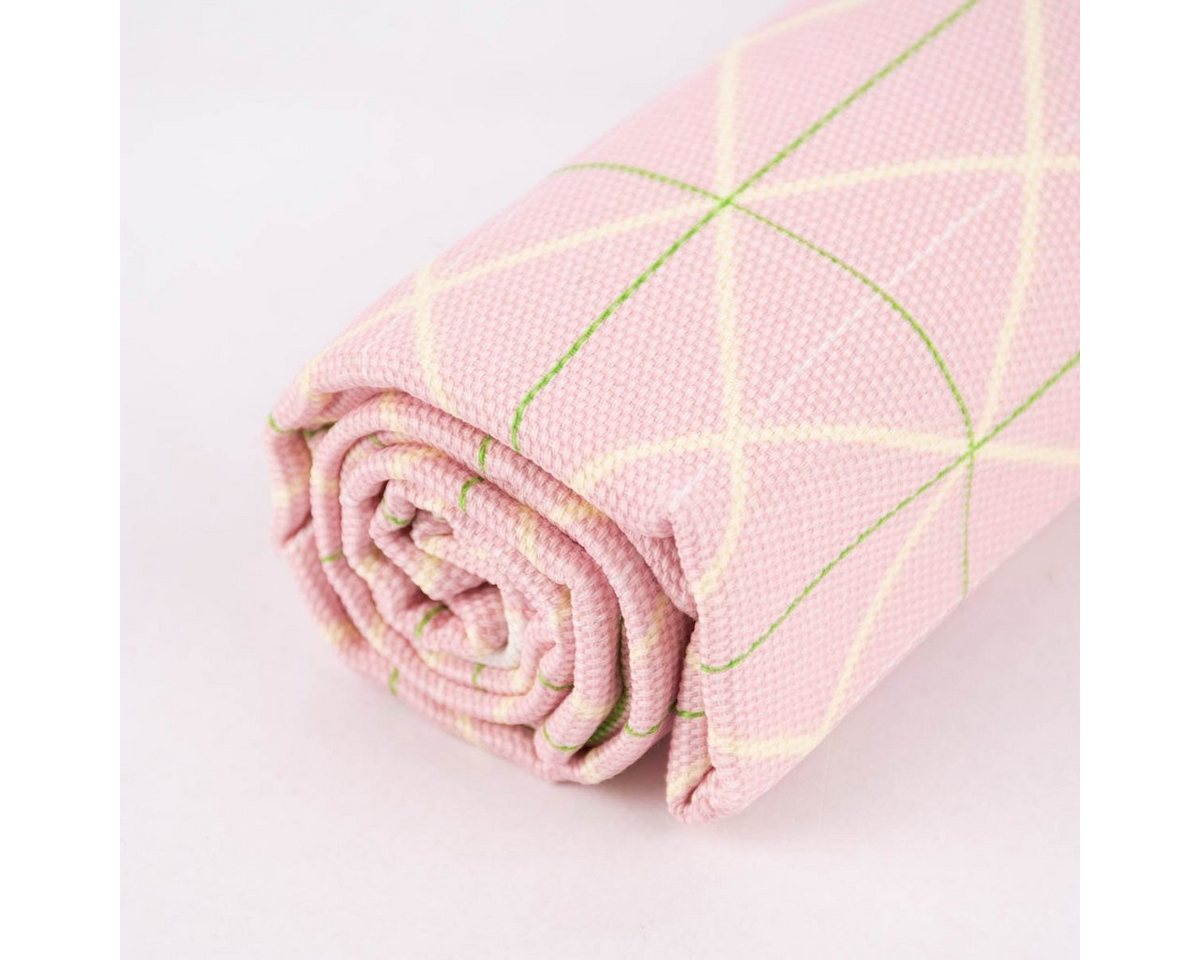 Thumbnail - Rico Design Stoff Rico Design Canvas Baumwollstoff Raster geom. Linien rosa neongrün ge