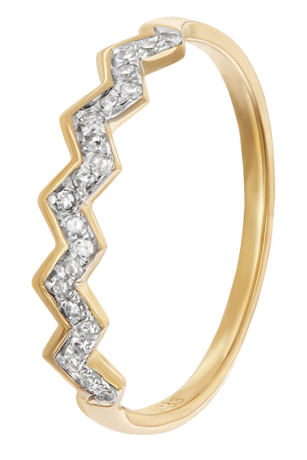 Goldring Damenmit Diamanten Gold 333/8K