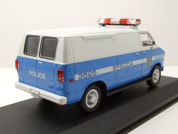 GREENLIGHT collectibles Modellauto Dodge Ram B250 Van NYPD Police 1987 blau weiß Modellauto 1:43 Greenlig, Maßstab 1:43