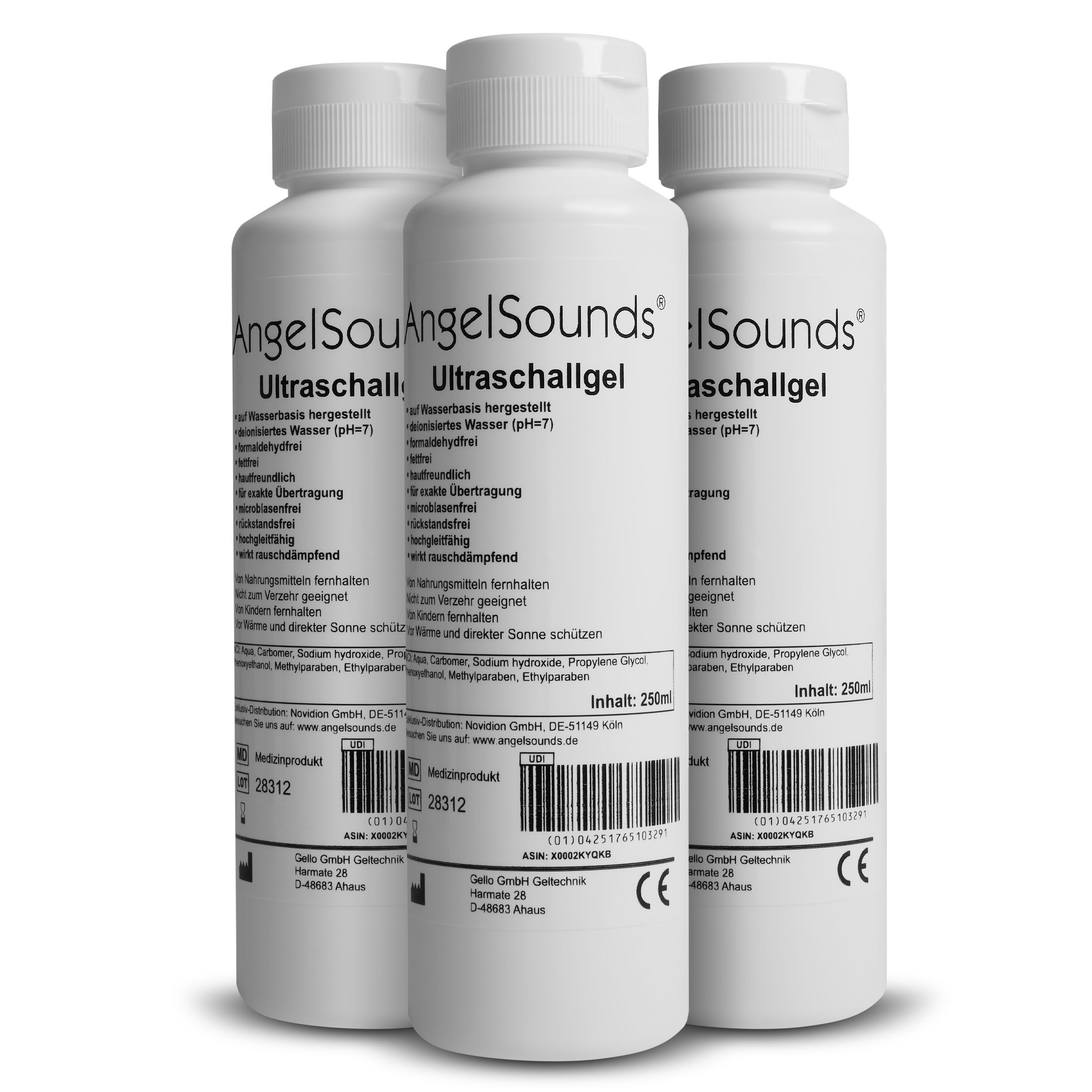 Babyphone Ultraschallgel - Fetal-Doppler & Sonographie Gel (3x 250ml)