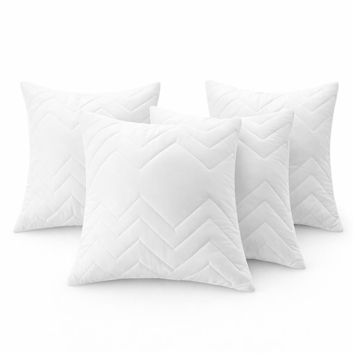 SEI Design Kopfkissen Dekokissen Sofakissen Schalfkissen Nordic gesteppt mit Reißverschluss, Füllung: Faserbällchen, Bezug: Mikrofaser gesteppt, Seitenschläfer, Rückenschläfer, Bauchschläfer, Kissen, 4er Set, gesteppt mit Reißverschluss 95°C waschbar