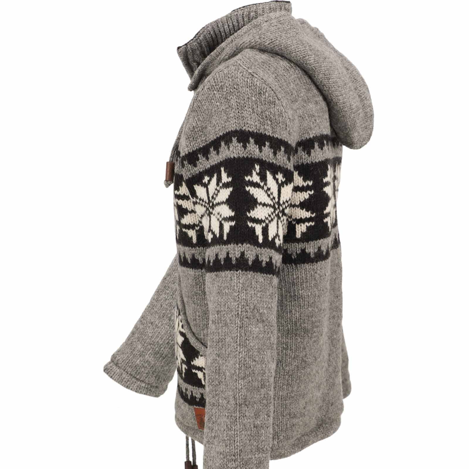 KUNST UND MAGIE Kapuzenstrickjacke Strickjacke Schurwolle Klassich Nordisch günstig online kaufen