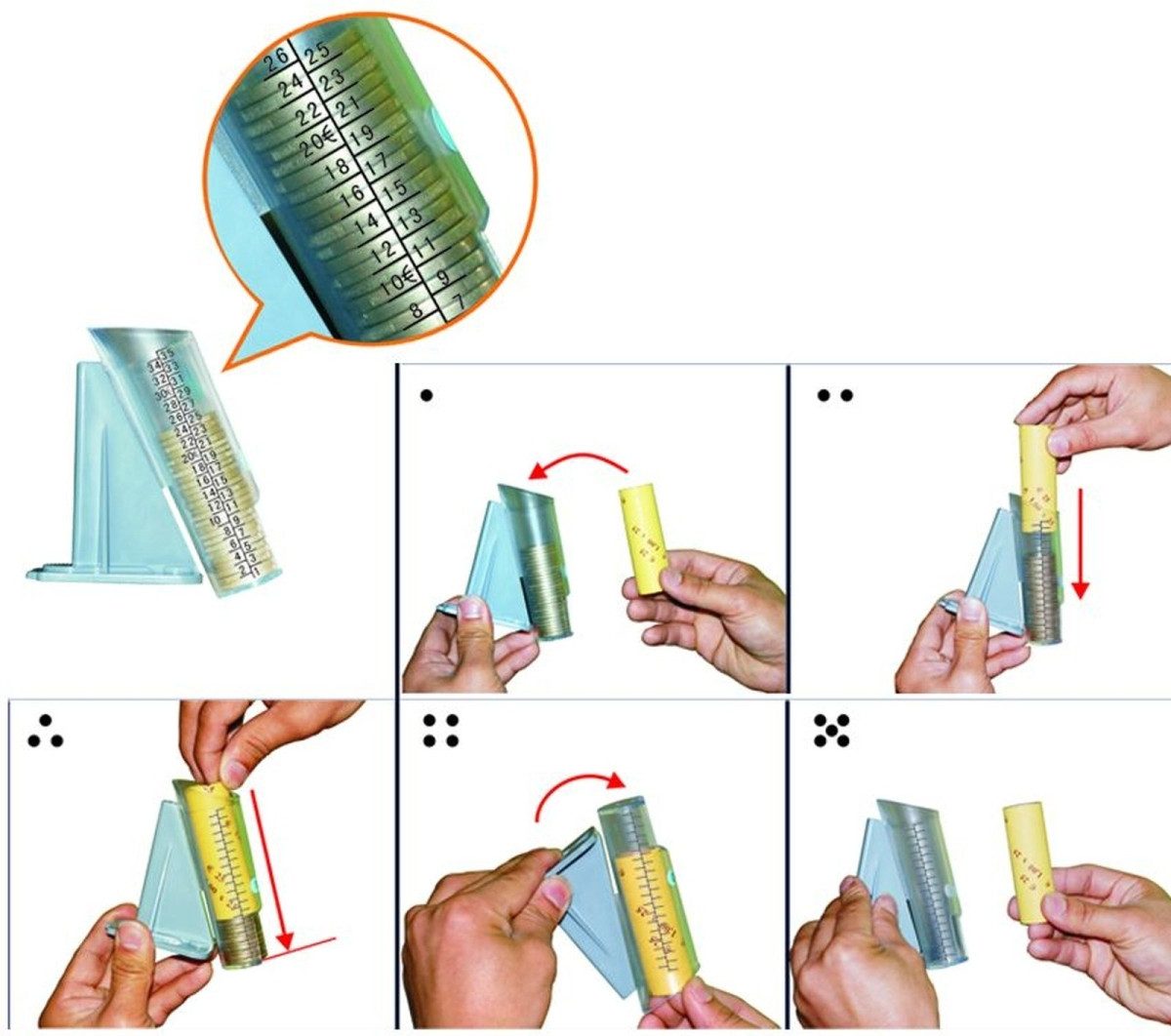 Olympia Geldkassette Münzröhrchen Set für CC 202