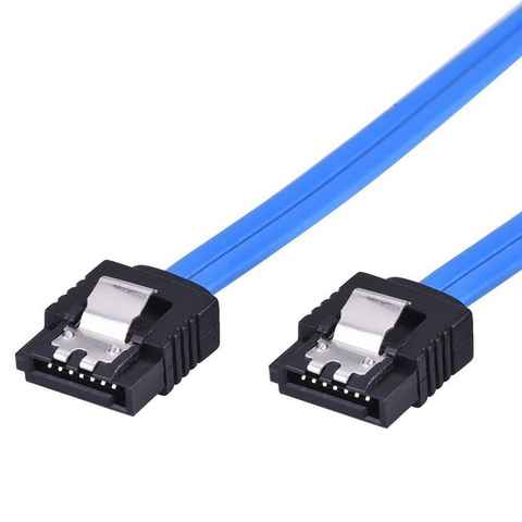 conecto 30 cm SATA III-Kabel, 6 GB/s mit Metallclips blau Computer-Kabel