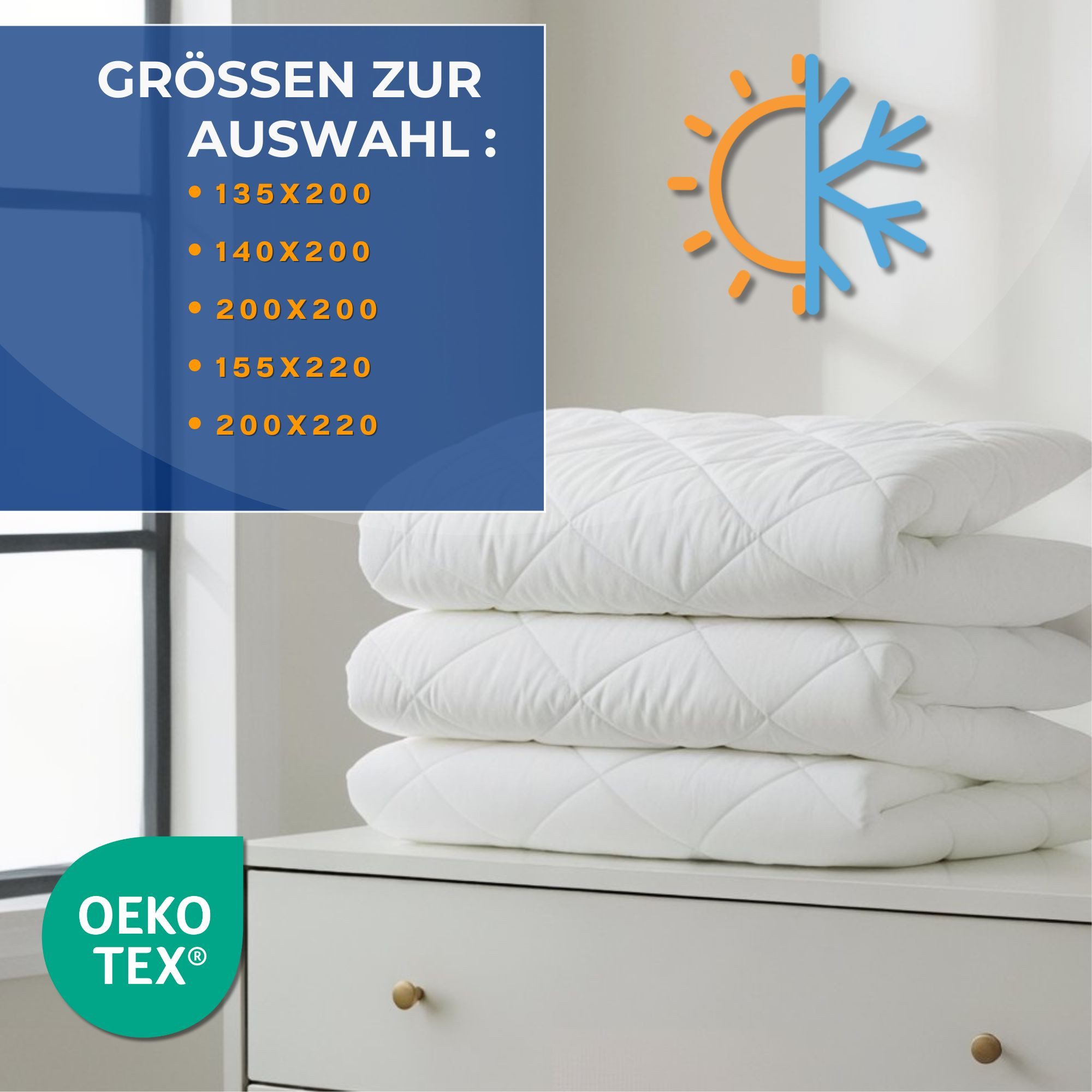 Amazinggirl Microfaserbettdecke Bettdecke - Duvet Bett Decke Steppdecke Schlafdecke Steppbettdecke, 135x200 cm, 140x200 cm, 155x200 cm, 200x200 cm, 200x220 cm, 220x240 cm