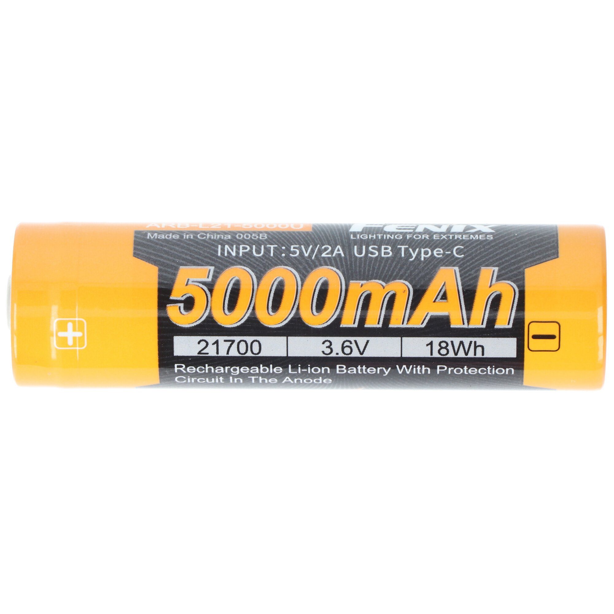 Fenix 21700 USB Li-ion Akku Fenix ARE-L21-5000U 21700 Abmessungen 76x21,5mm Akku 5000 mAh (3,7 V)