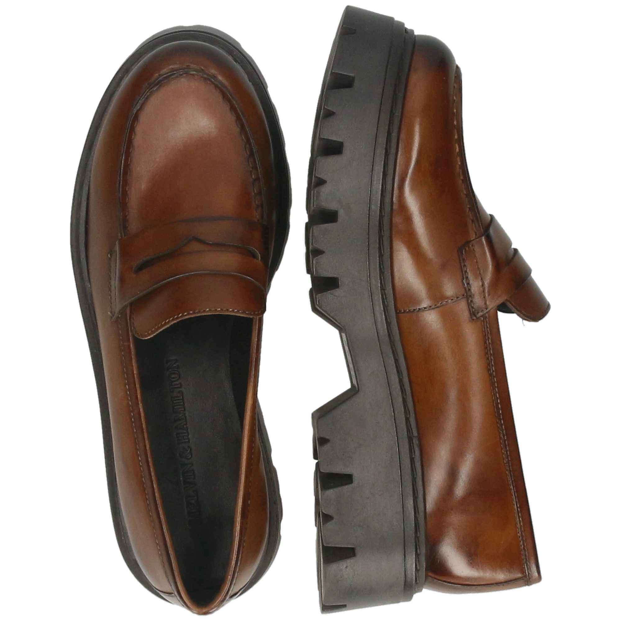 Melvin & Hamilton Thelia 7 Leder-Loafers für Damen Loafer Flache Absätze, Echtes Leder, Vegetabile Gerbung