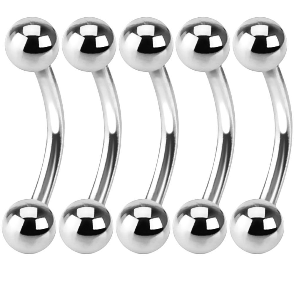 viva-adorno Augenbrauenpiercing-Set Piercing Banane mit Kugeln günstig online kaufen