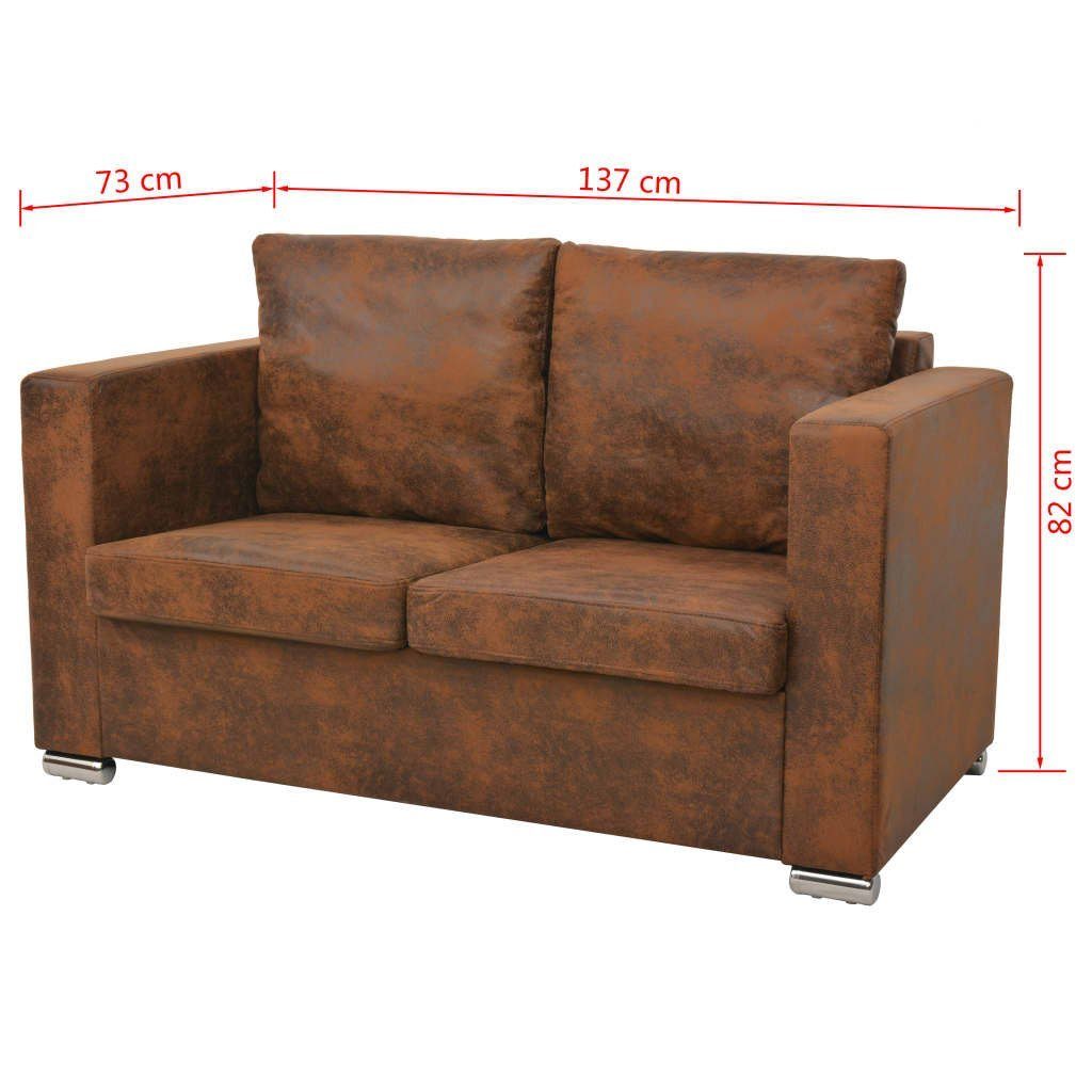 137 x 82 Künstliches Sofa Sofa cm vidaXL 2-Sitzer Wildleder x 73
