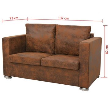 vidaXL Sofa 2-Sitzer Sofa 137 x 73 x 82 cm Künstliches Wildleder