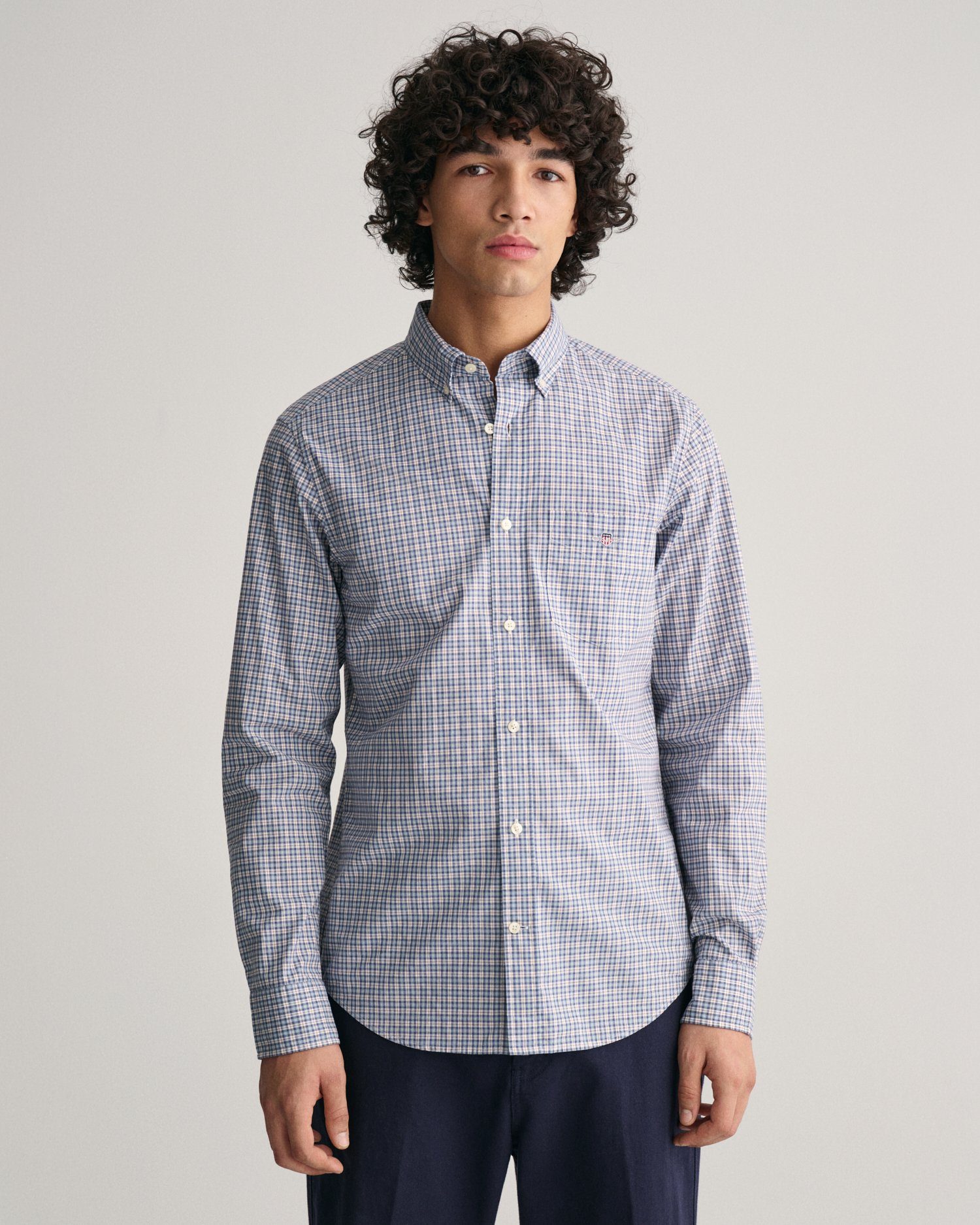 Gant Langarmhemd REG POPLIN MICROCHECK SHIRT Micro-kariert, Popeline, leicht, strapazierfähig und pflegeleicht