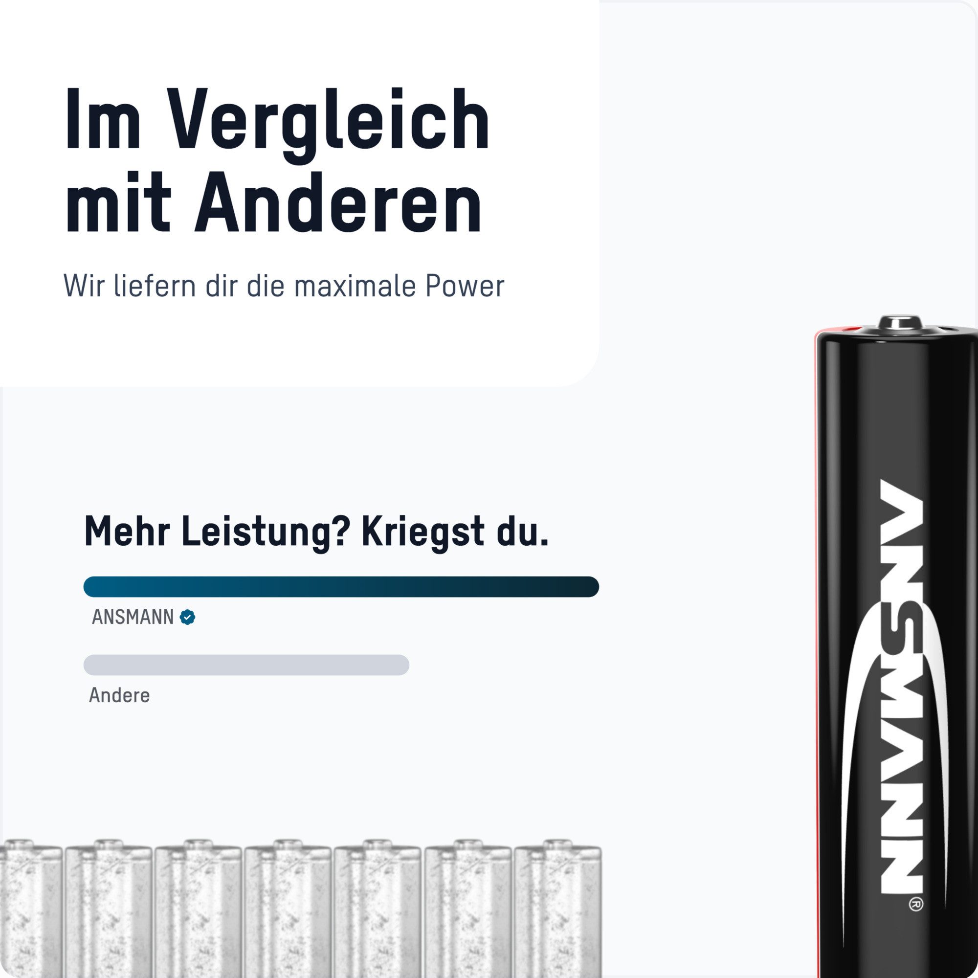 ANSMANN AG 10x Industrial Batterie AAA Micro 1,5V - LR3 Alkaline (10 Stück) Batterie