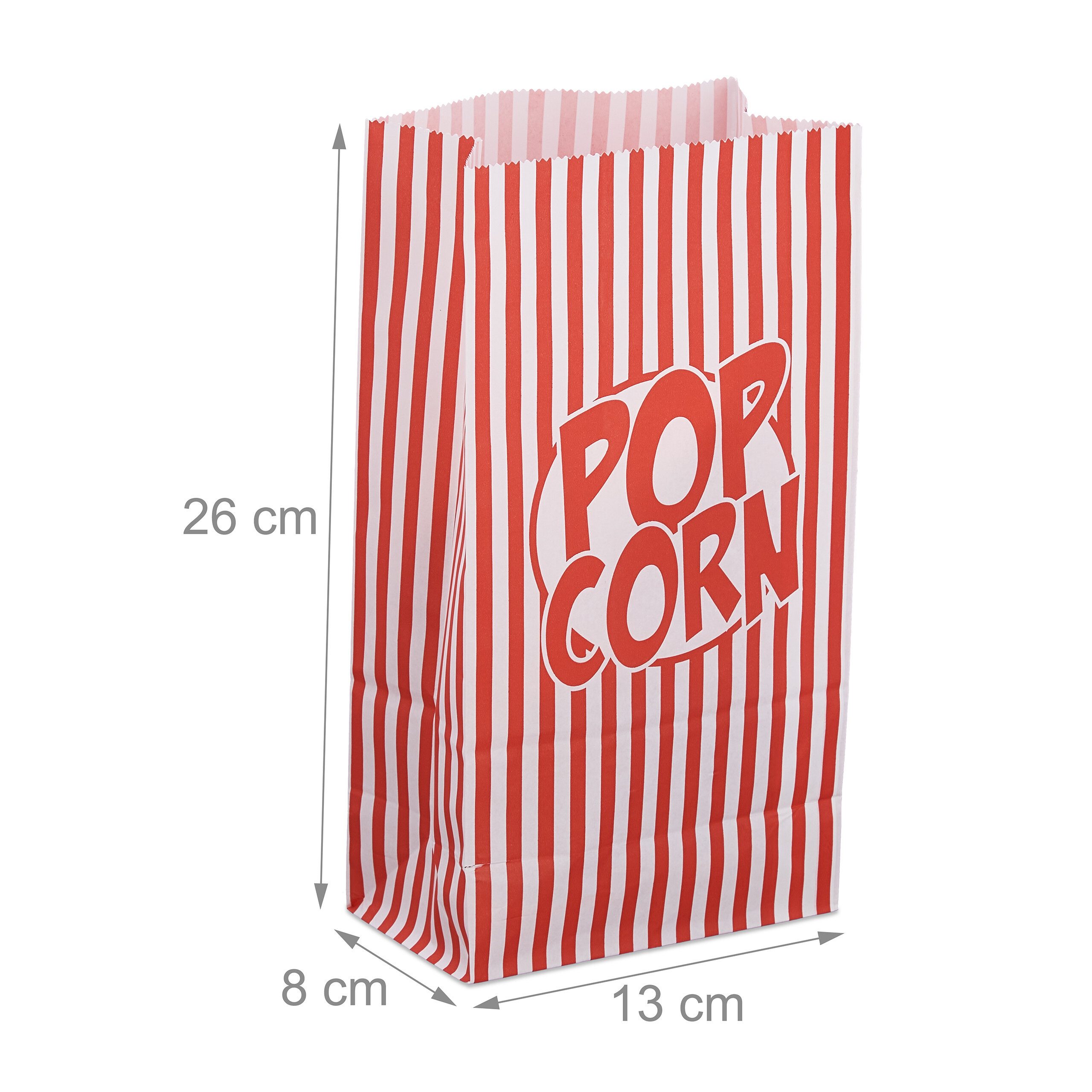 relaxdays Snackschale 300x Retro Popcorntüten, Papier, (100-tlg) – Bild 4 von 5