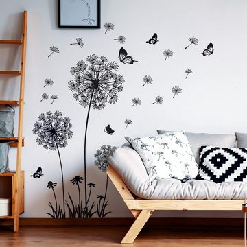 Alster Herz Wandtattoo XL Wandtattoo Pusteblume, Wandsticker Wohnzimmer Pflanzen Blumen H0541 (1 St), Wanddeko Modern für Kinderzimmer Schlafzimmer