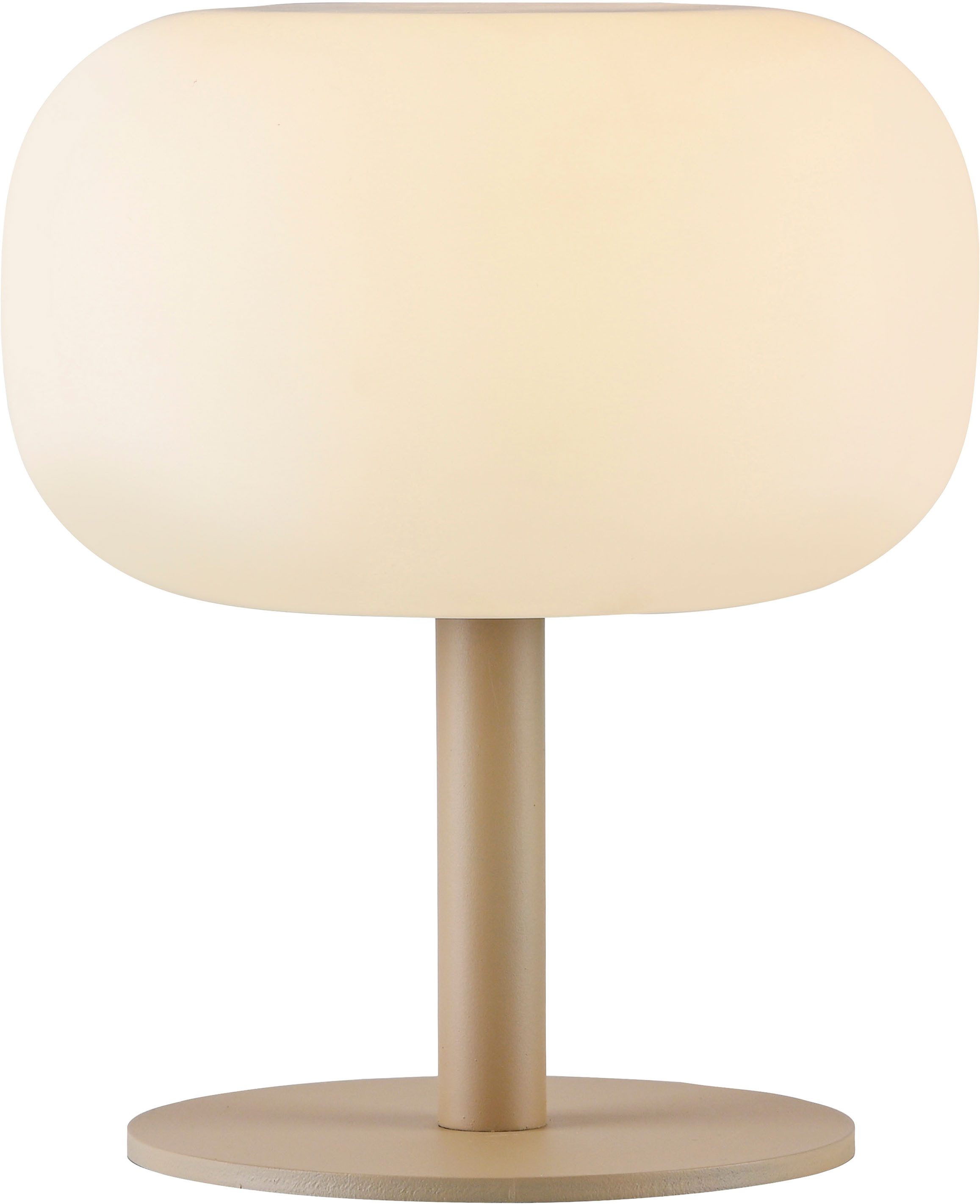 SCHÖNER WOHNEN-Kollektion LED Außen-Tischleuchte LUMARA, LED fest integriert, Warmweiß, Kabellose Akku-Lampe, dimmbar, IP54, Macchiato – für innen & außen