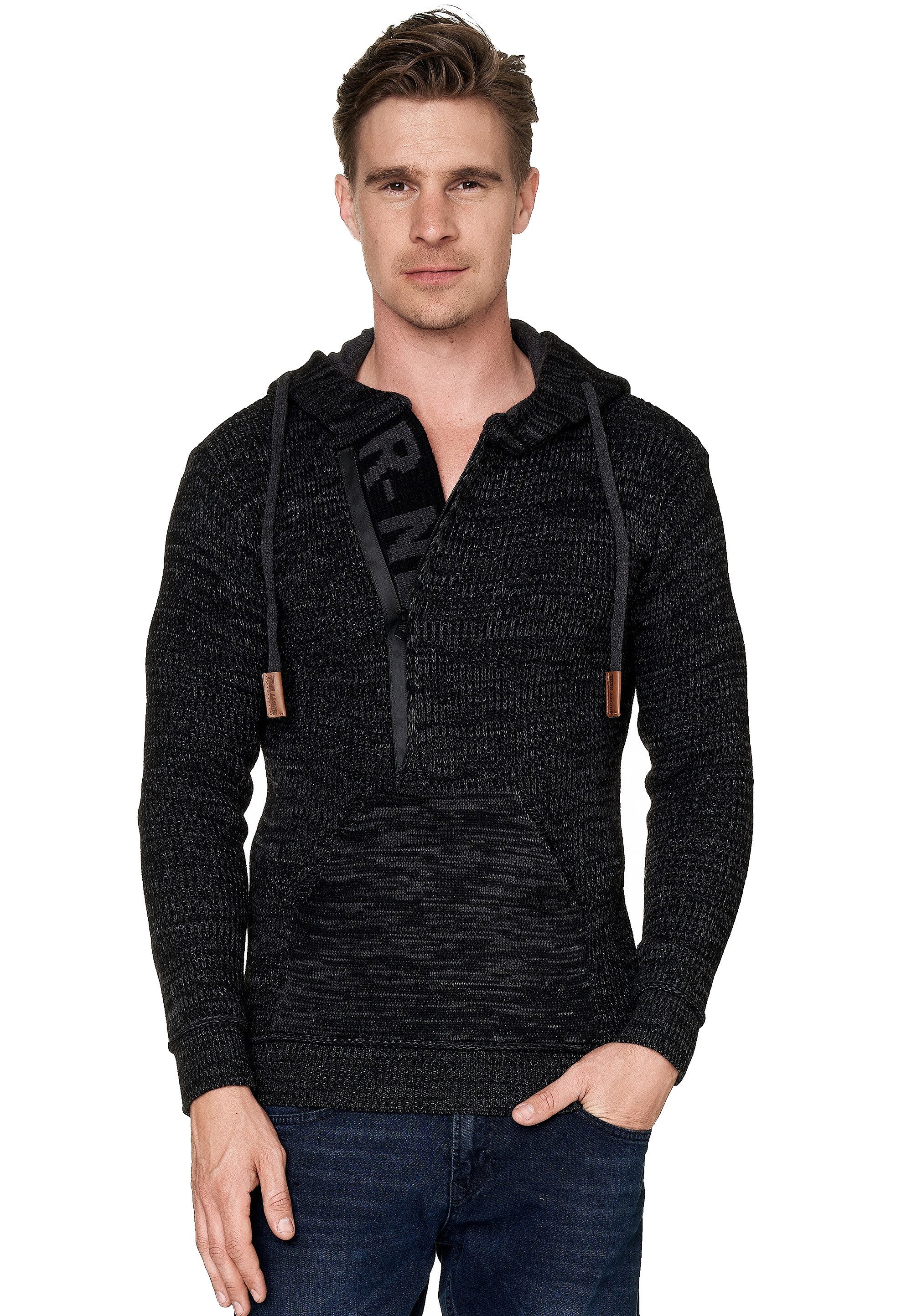 Rusty Neal Kapuzensweatshirt mit stylischem Ausschnitt