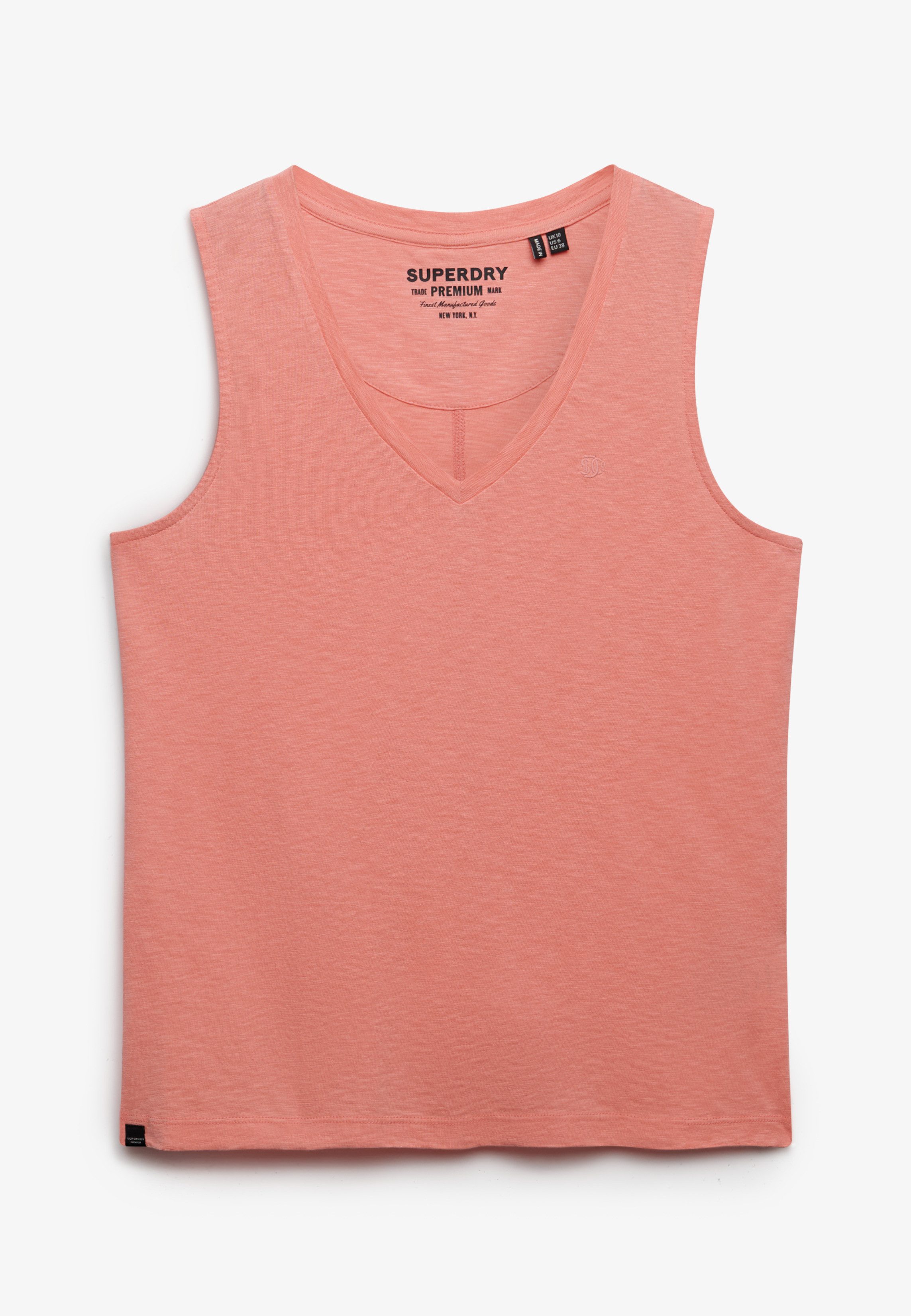 Superdry Tanktop STUDIOS VEE NECK VEST aus Baumwollmischung mit Lyocell, Regular Fit, ärmellos