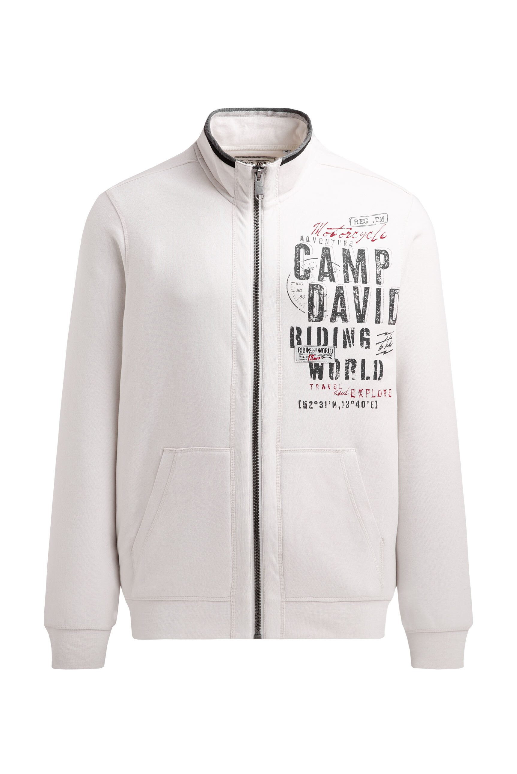 CAMP DAVID Sweatjacke mit Stehkragen