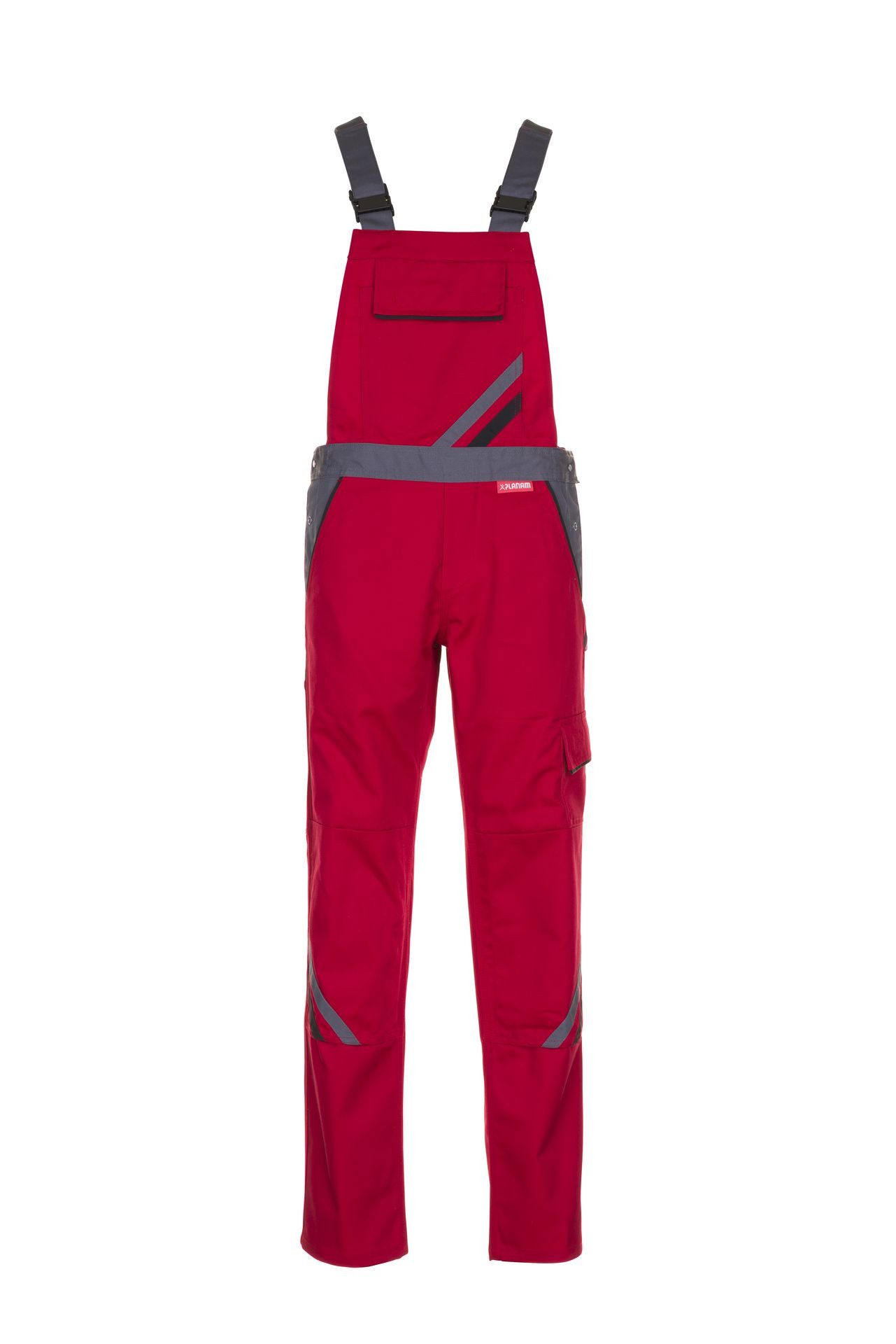Planam Arbeitslatzhose PLANAM Damen Latzhose HIGHLINE Rot/Schiefer/Schwarz