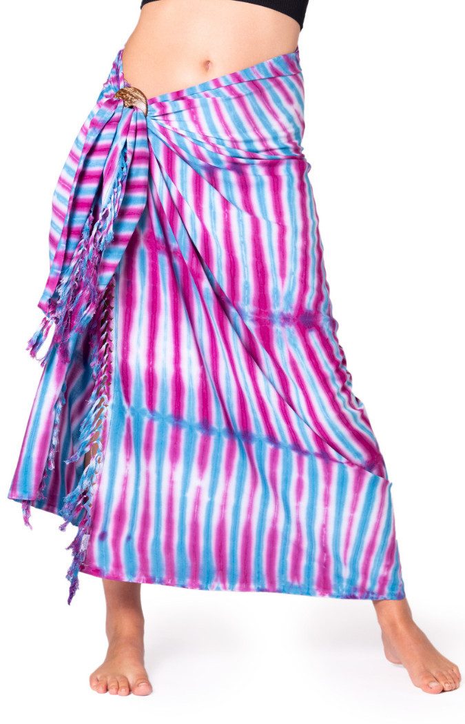 PANASIAM Sarong Pareo TieDye Design aus leichter Viskose Strandtuch Wrap, Viskose, Strandkleid Bikini Cover-up Tuch für den Strand Schultertuch Halstuch