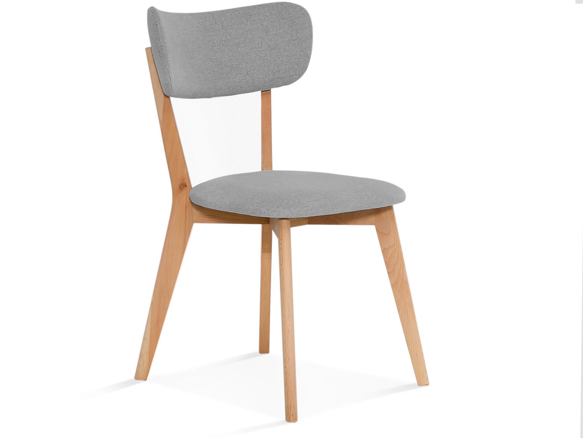 Moebel-Eins Esszimmerstuhl, NAVARO Esstischstuhl, Material Massivholz/Bezug Stoff in Filzoptik