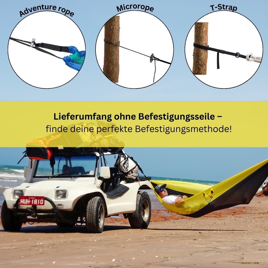 Amazonas Hängematte Ultra-Light Adventure Hammock: Leichtgewichtiges Outdoor-Erlebnis (Packmaß ca. 18 x 6 cm), nur 180 g