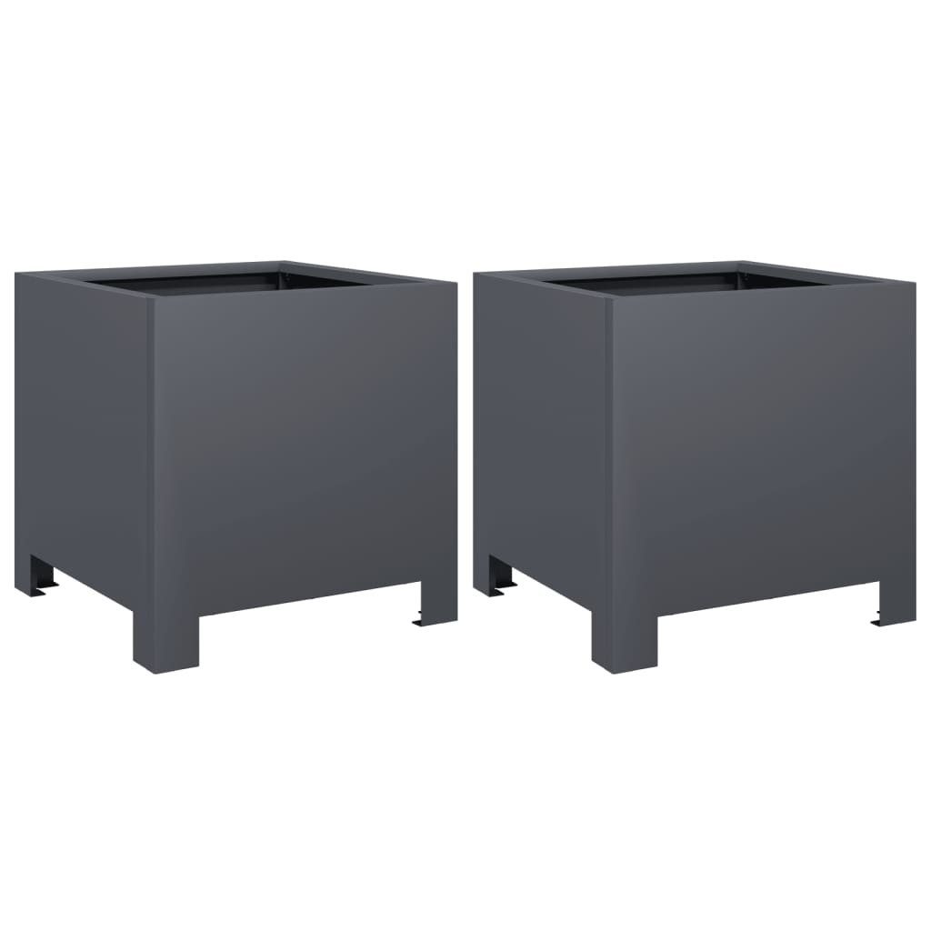 vidaXL Blumentopf Pflanzkübel 2 Stk. Anthrazit günstig online kaufen