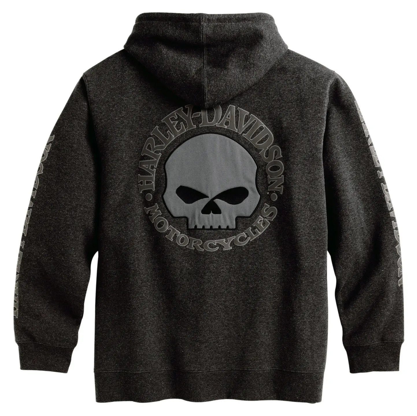 HARLEY-DAVIDSON Kapuzensweatjacke (Packung) Sweatjacke Willie G Skull Grau - Front Zip - Harley-Davidson
