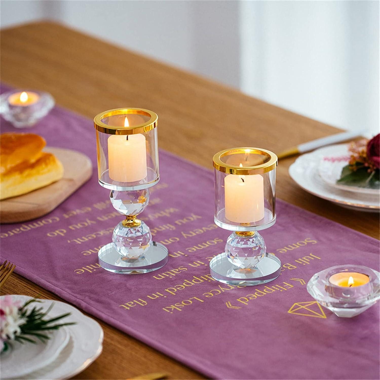 LuxusKollektion Kerzenleuchter Kerzenständer Kerzenhalter Kristall Stabkerze Klein + Groß Gold