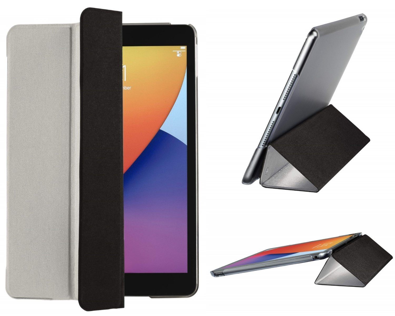 Hama Tablet-Hülle Smart Case Fold Tasche Cover Hülle Bag Silber, Standfunktion für Apple iPad 7 2019 / iPad 8 2020 / iPad 9 2021 10,2"