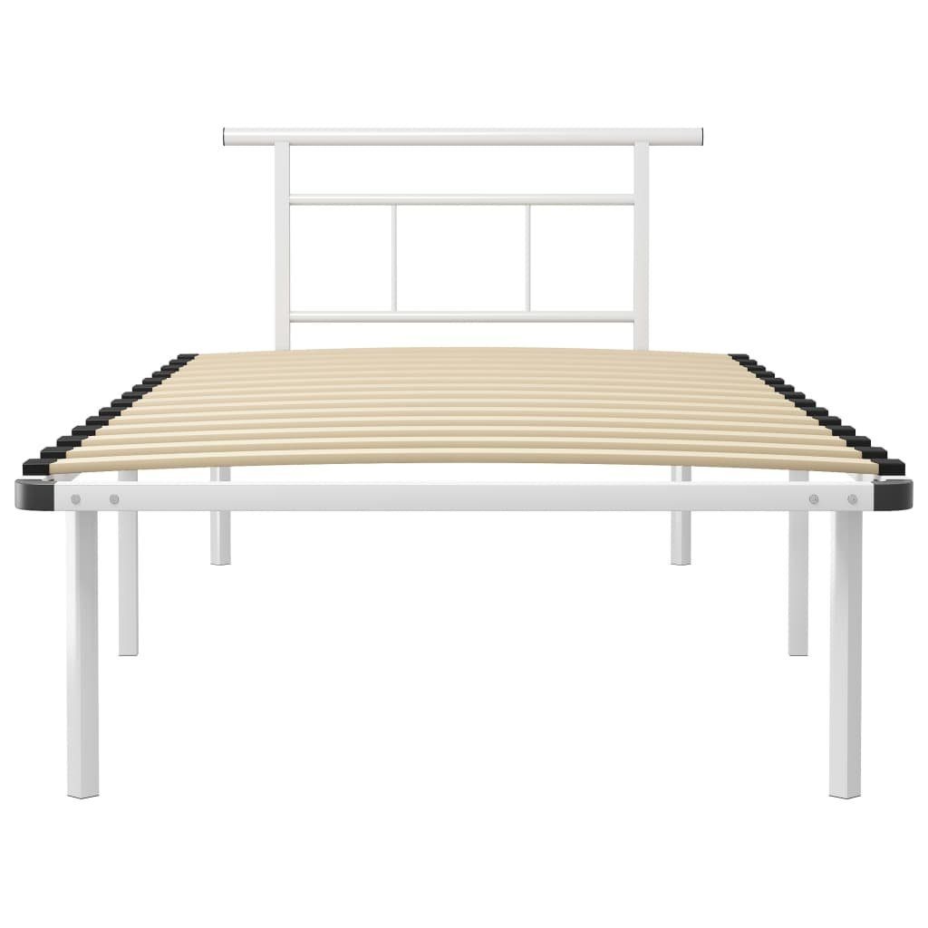 vidaXL Bett Bettgestell Weiß Metall 100x200 cm günstig online kaufen