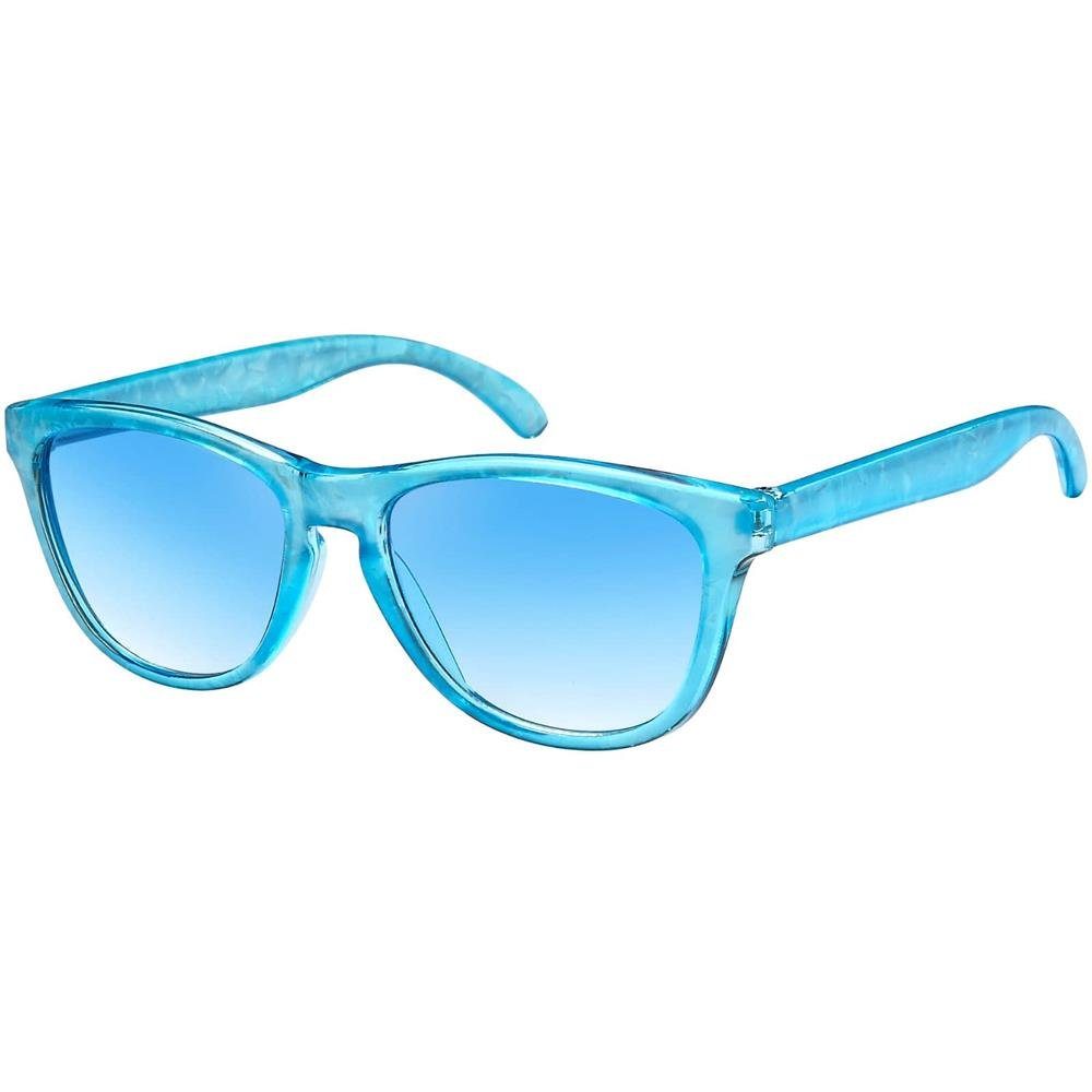 (1-St) Mädchen Blau mit durchsichtigen Retrosonnenbrille Sonnenbrille Kinder BEZLIT Bügel Eyewear