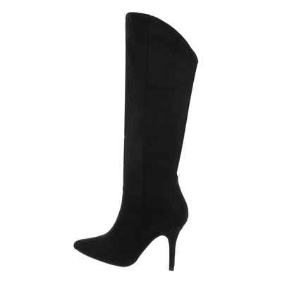 Ital-Design Damen Party & Clubwear High-Heel-Stiefel Pfennig-/Stilettoabsatz High-Heel Stiefel in Schwarz