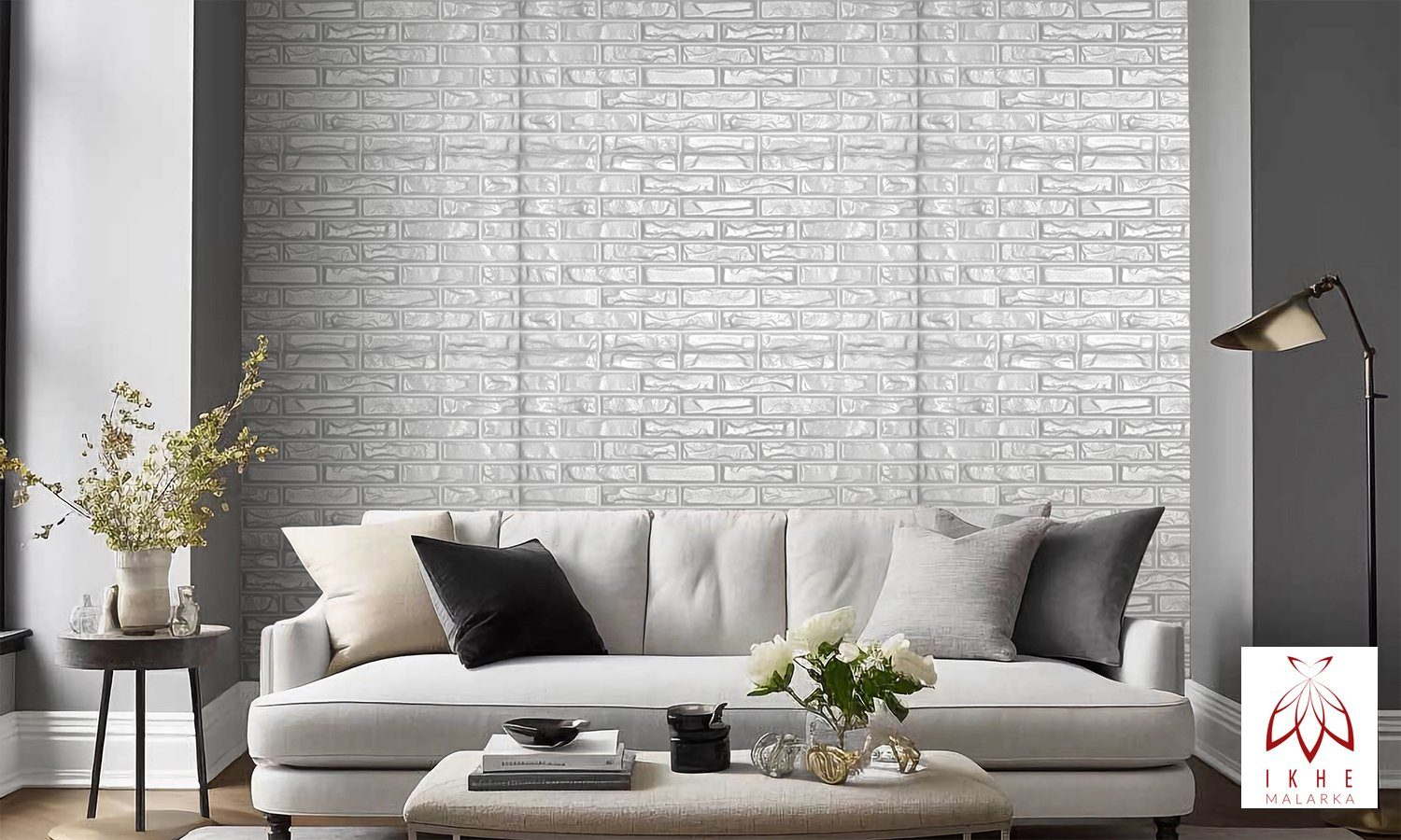 IKHEMalarka 3D Wandpaneel Betonoptik Marmor Ziegel aus Polystyrol Styropor XPS, BxL: 50,00x100,00 cm, 0,50 qm, (1 Stück, 0,5m) Deckenpaneelen - 3mm dick - 100x50cm