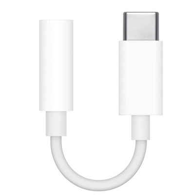 IK-Handelsgruppe Jack Adapter für Apple, Audio-Adapter 3,5-mm-Klinke zu USB-C, Kabellänge sehr kurz, Weiß