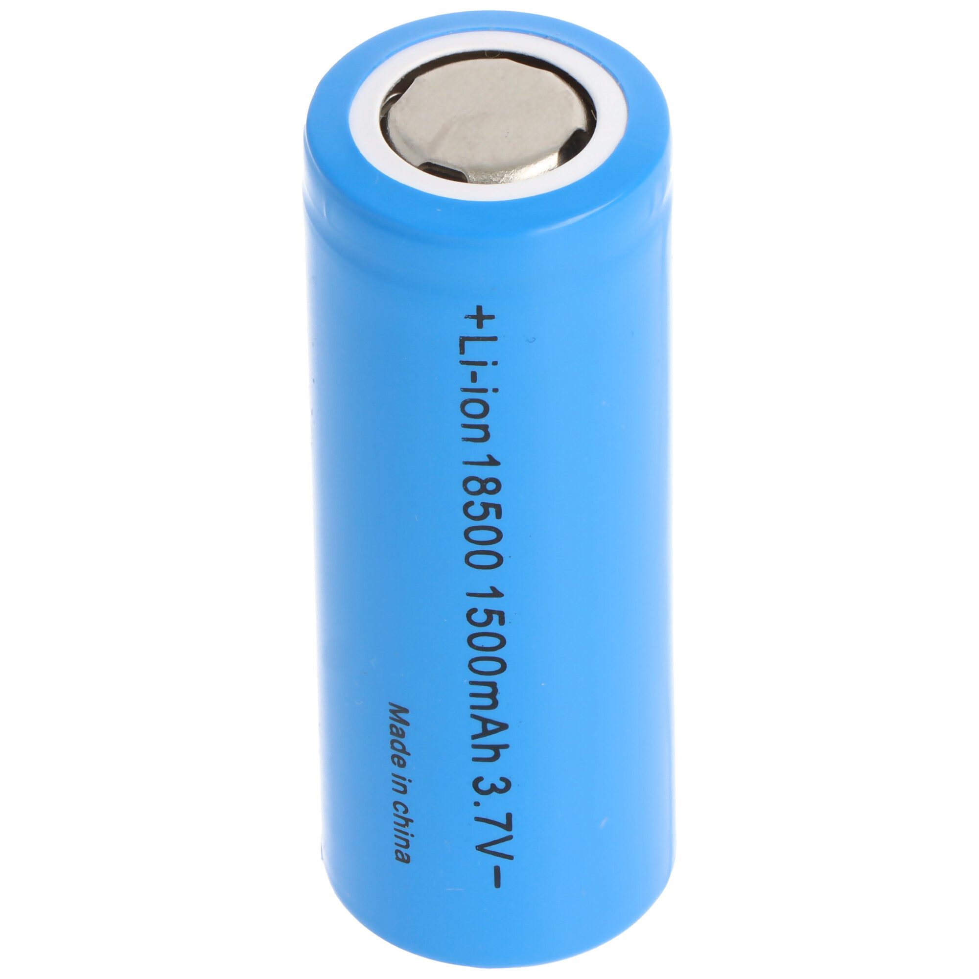 18500 Li-Ion Akku mit 3,6-3,7 Volt, 18500-A1, 1500mAh, flacher Pluspo Akku