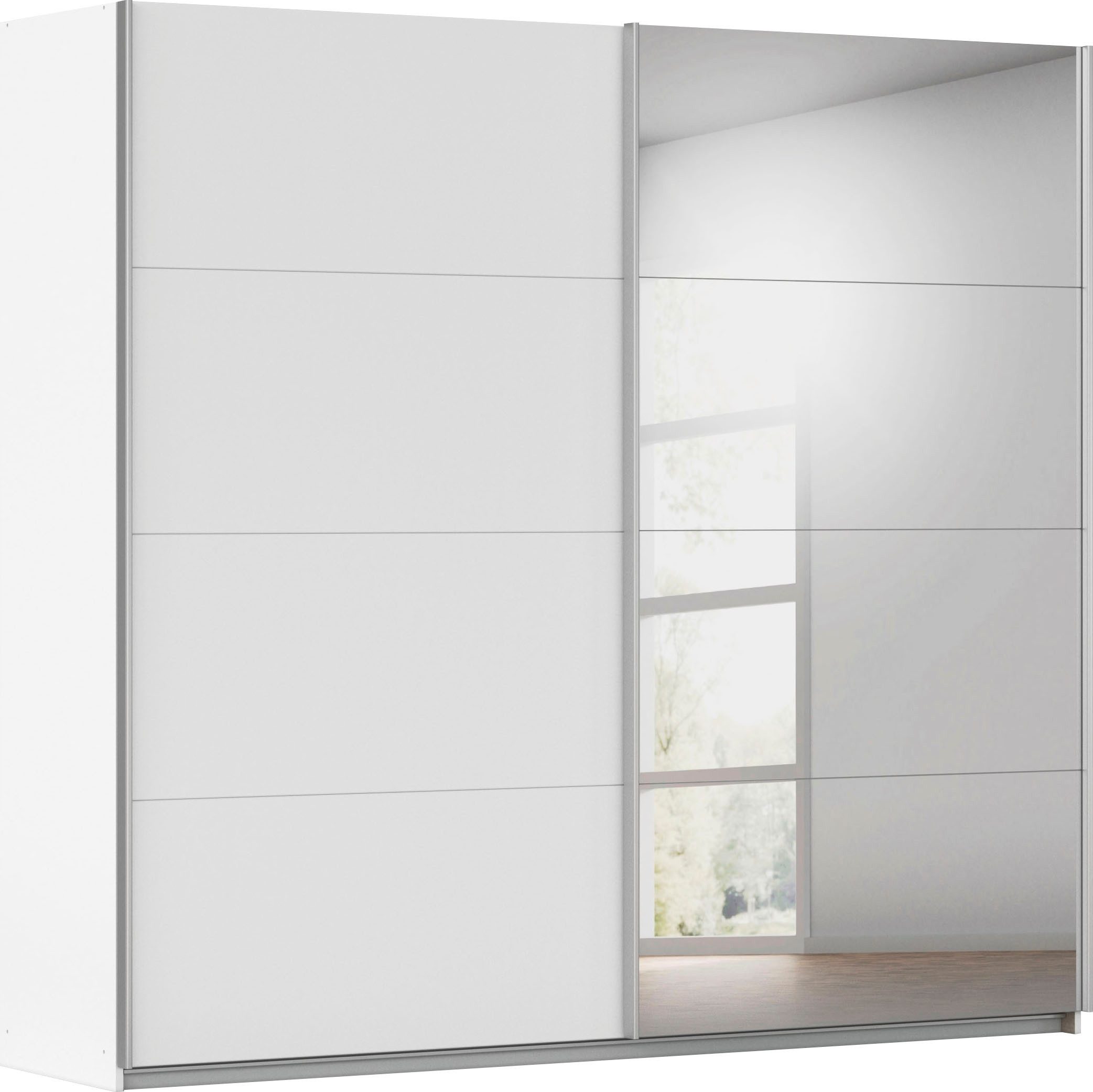 OTTO home Schwebetürenschrank Kleiderschrank Schrank Garderobe Schlafzimmerschrank THANOS (3 verschiedene Ausstattungen BASIC/CLASSIC/PREMIUM (inkl. SOFT-CLOSE) Optional mit Spiegel, Metall-Griffleisten alufarben MADE IN GERMANY