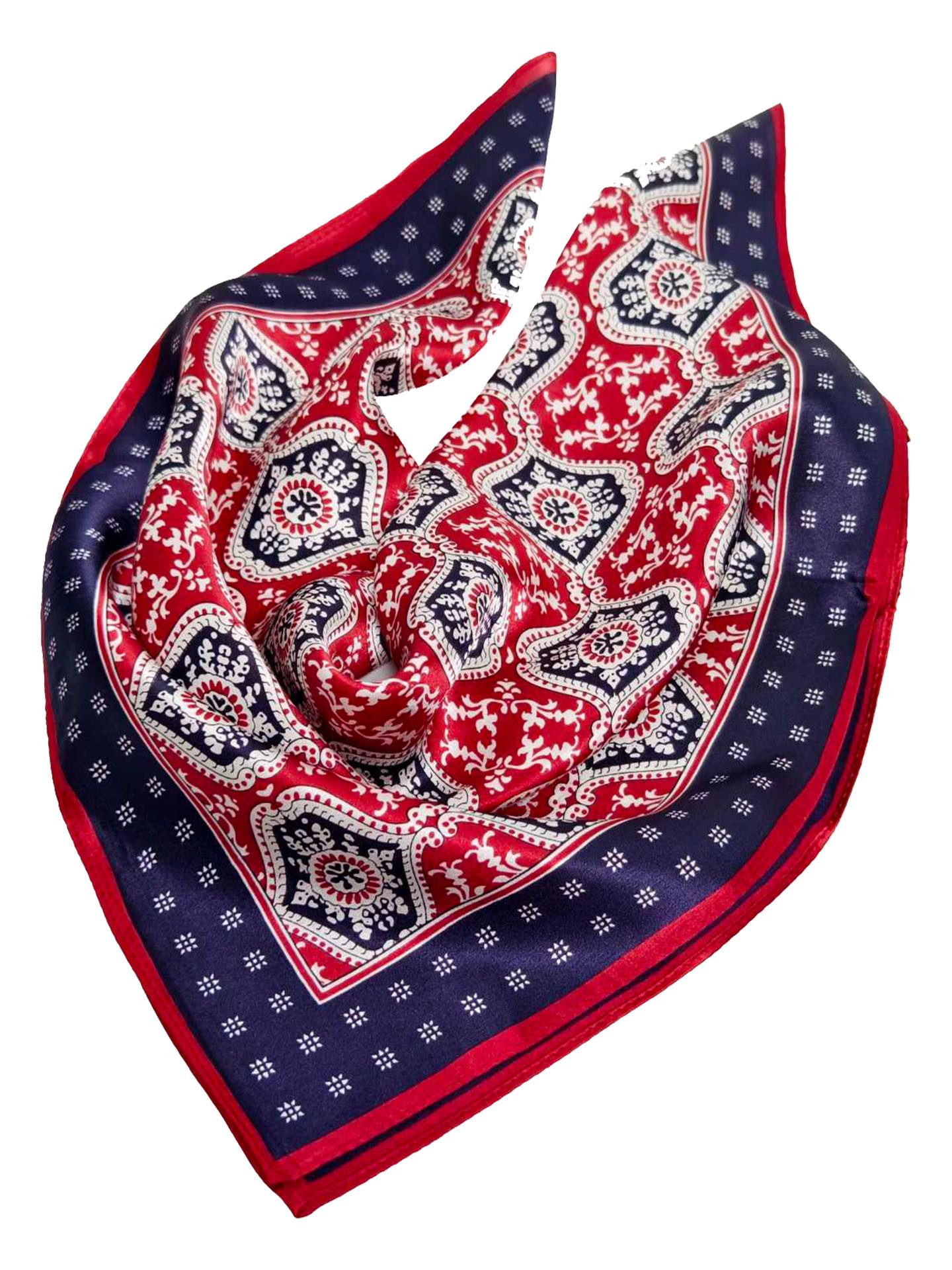 Moschen-Bayern Halstuch Halstuch Damen Herren Nickituch Seidentuch Seidenhalstuch Rot Blau