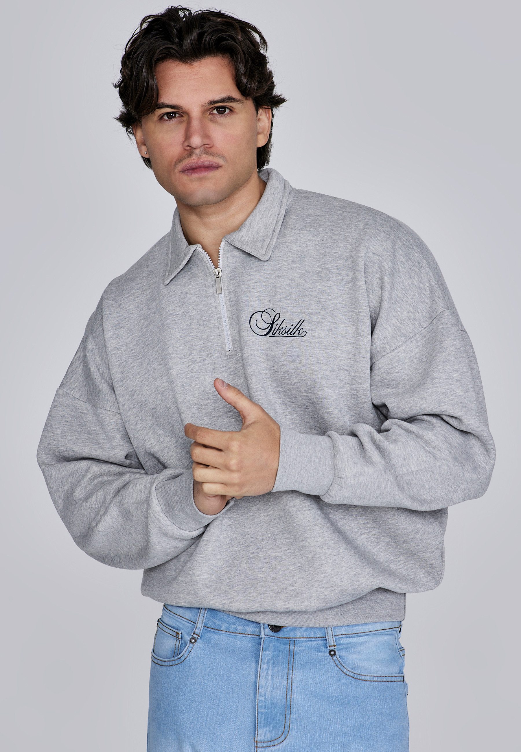 Siksilk Sweatshirt SikSilk Herren Essentials Polo-Pullover