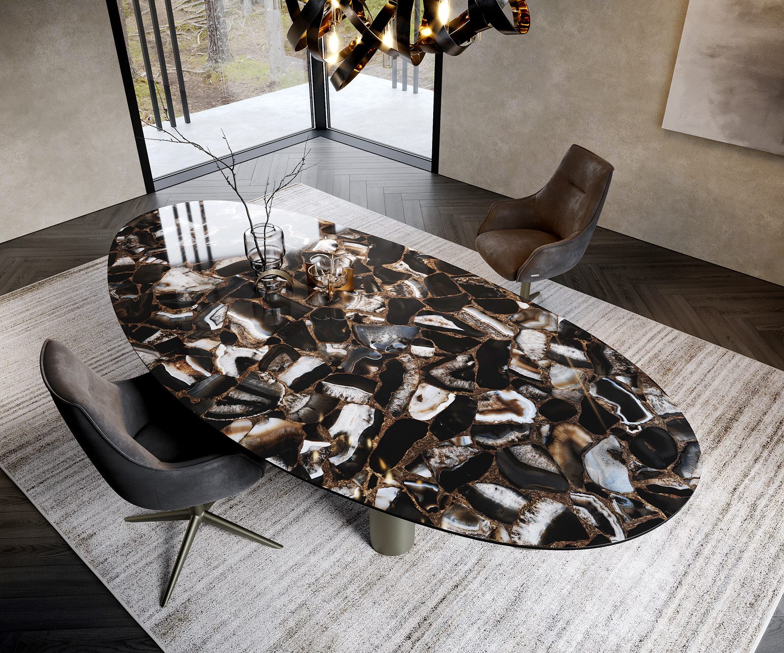 DELIFE Esstisch Edge, Oval Keramik Iris günstig online kaufen